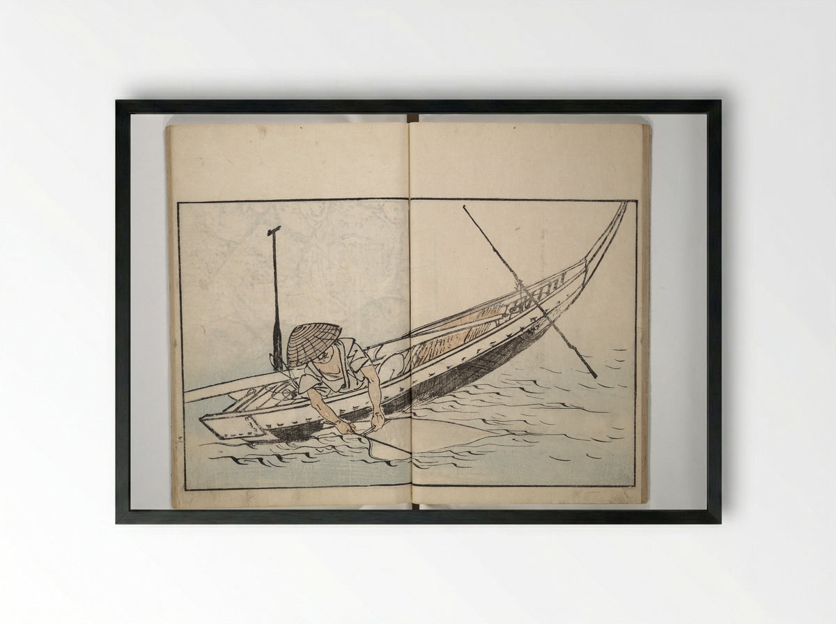 Customs of the Eastern Capital (Edo) - Onishi Chinnen - Framed Print Black