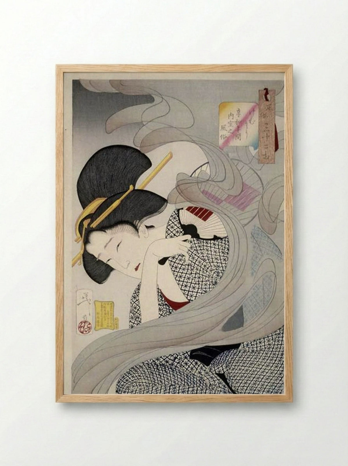 Customs of the Kansei Era - Tsukioka Yoshitoshi - Framed Print Wood