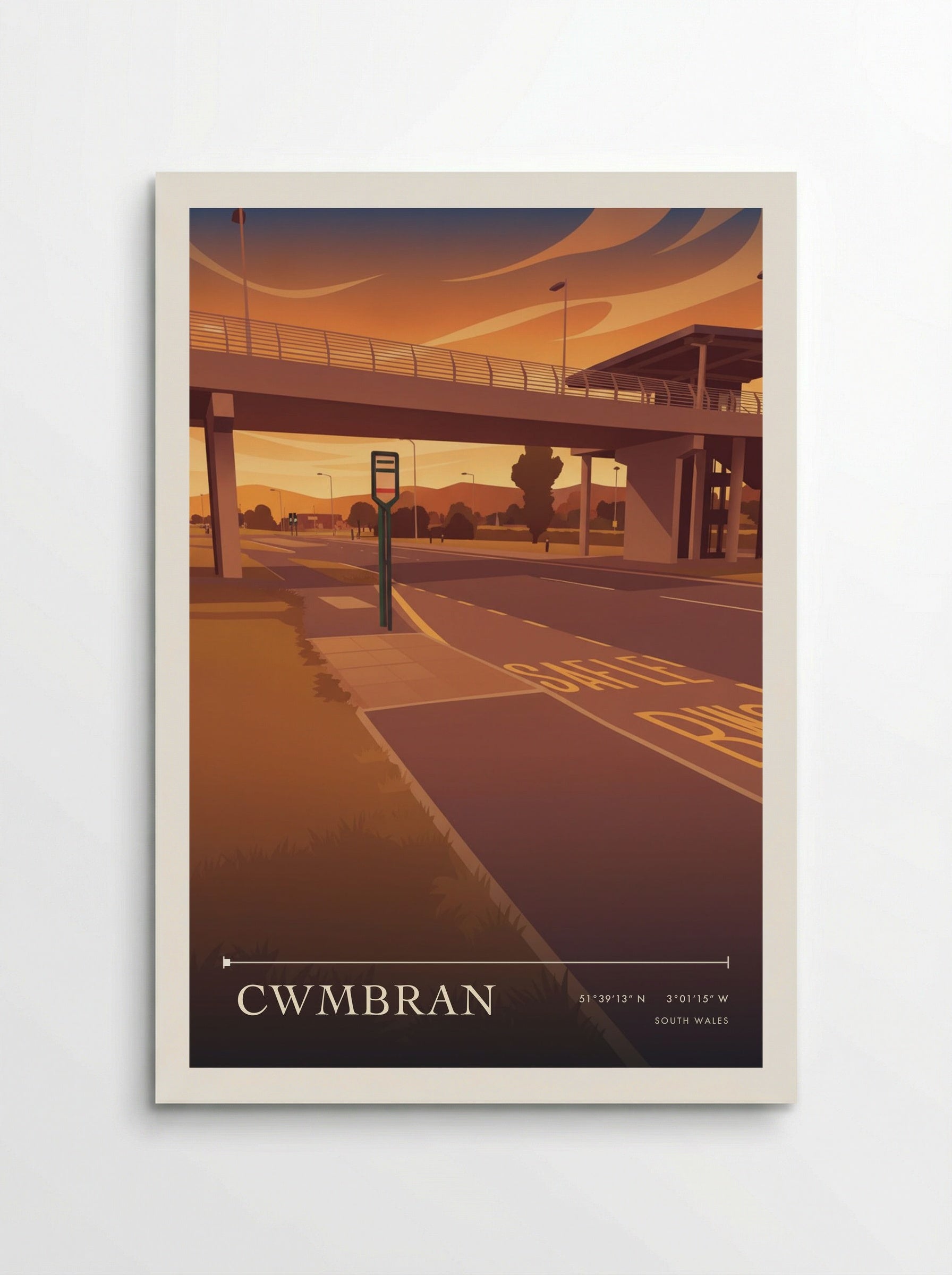 Cwmbran South Wales Wales Travel Poster - Poster