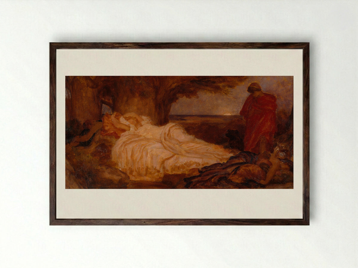 Cymon and Iphigenia - Frederic Leighton - Framed Print Dark Wood