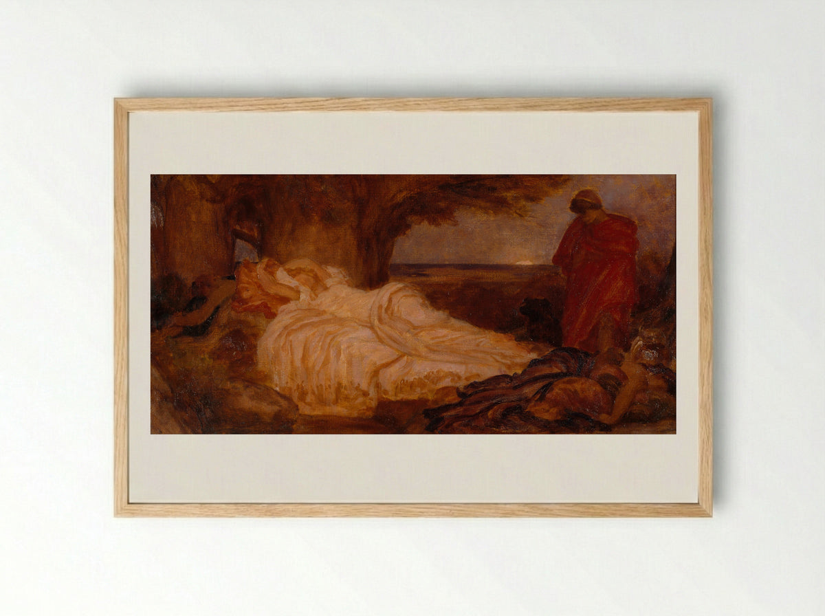 Cymon and Iphigenia - Frederic Leighton - Framed Print Wood