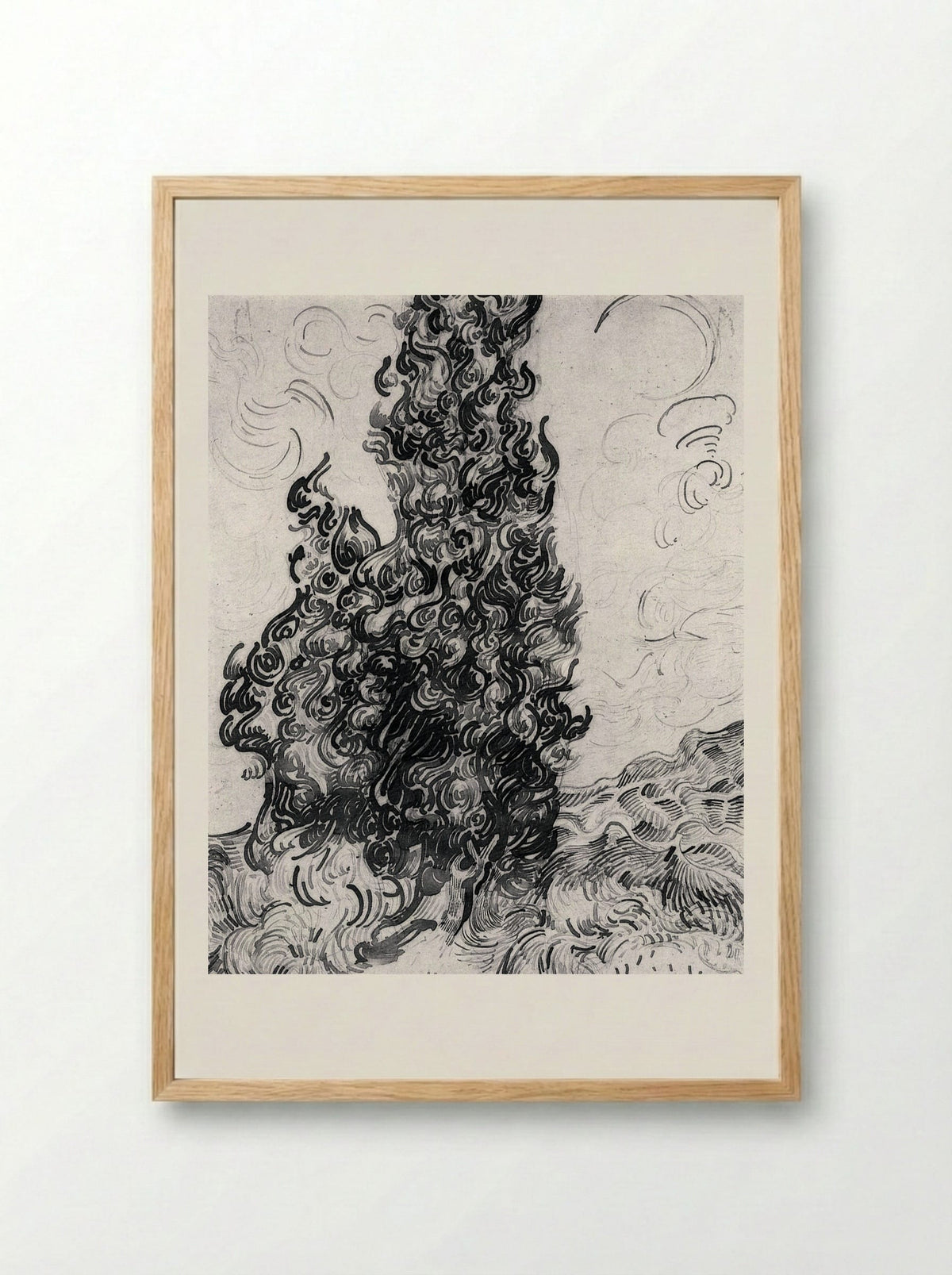 Cypresses - Vincent van Gogh - Framed Print Wood