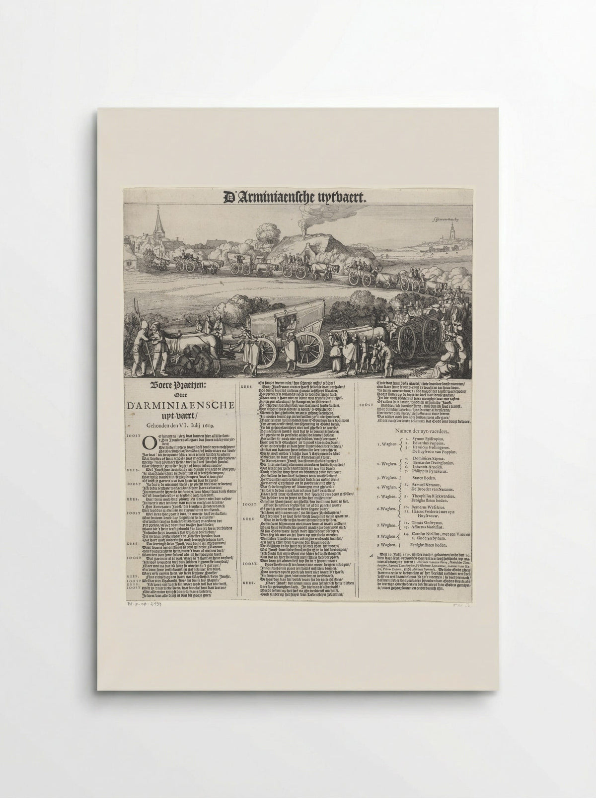 D’Arminiaensche uyt-vaert (The Arminian Funeral) - Claes Jansz. Visscher (II) - Poster