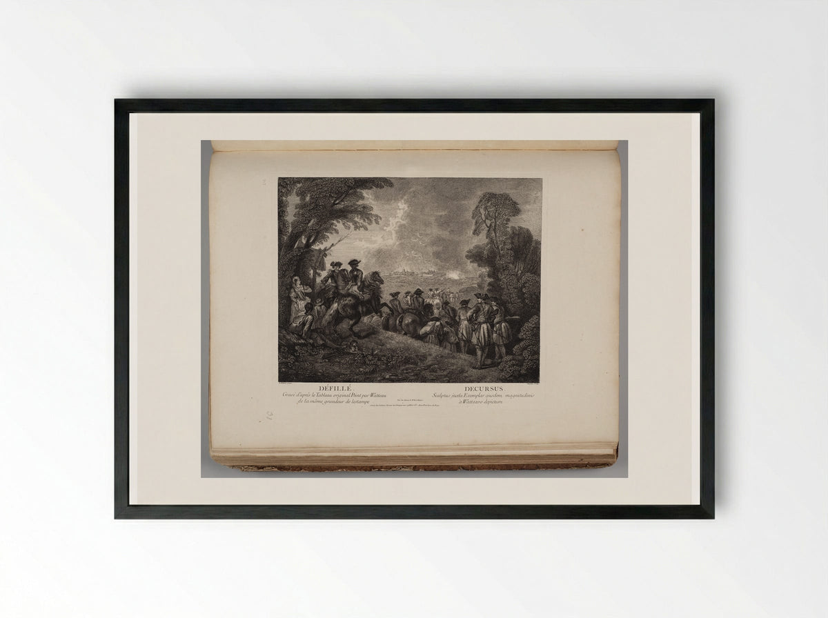 Défilé (Marching Off) - Jean Moyreau - Framed Print Black