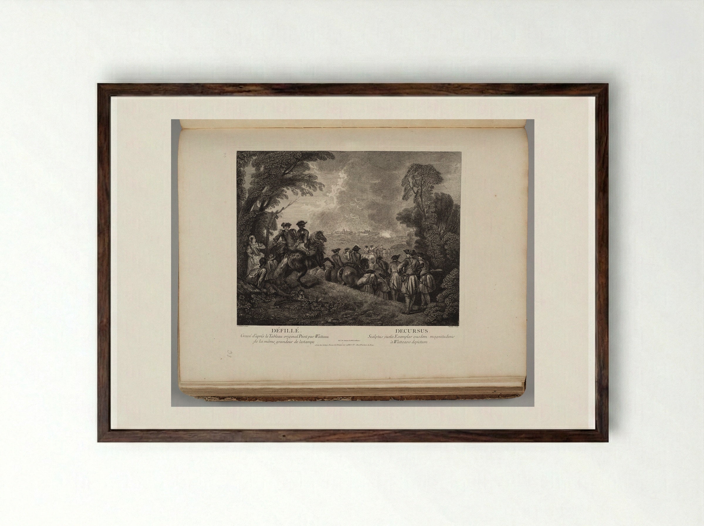 Défilé (Marching Off) - Jean Moyreau - Framed Print Dark Wood