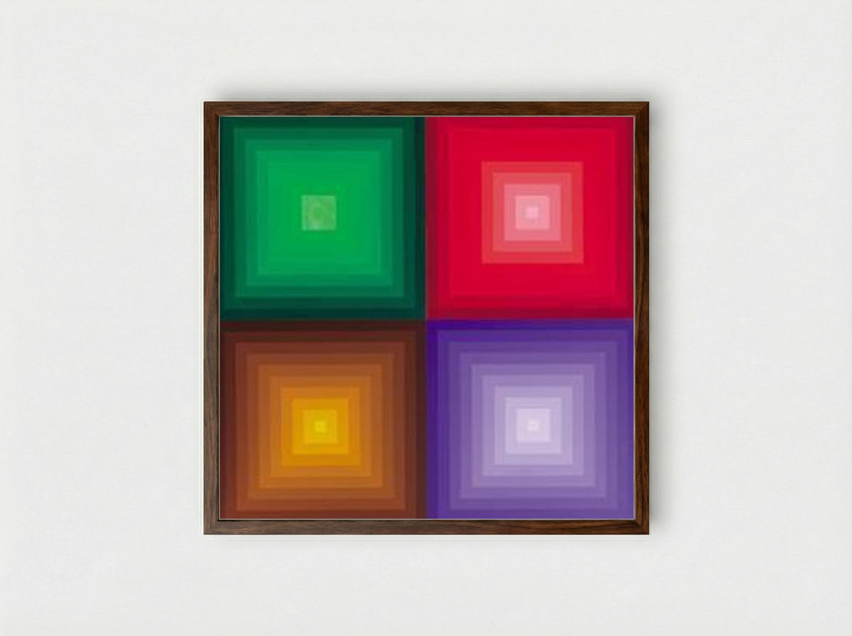 DVA-DVA - Victor Vasarely - Framed Print Dark Wood