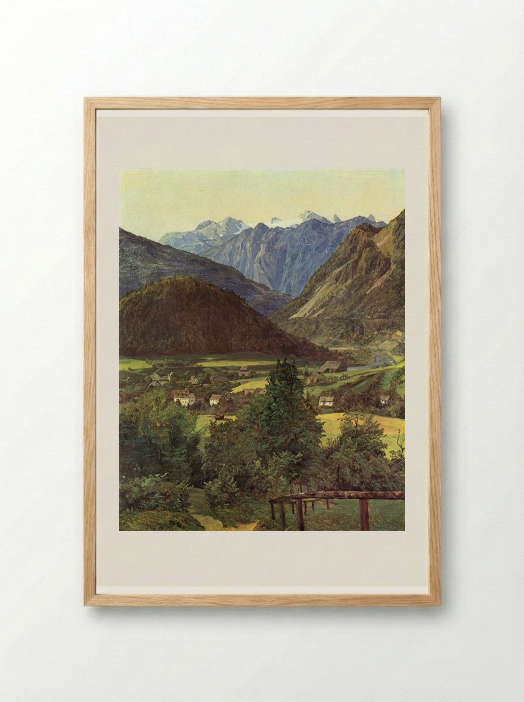 Dachstein from the place of Sophie - Ferdinand Georg Waldmüller - Framed Print Wood