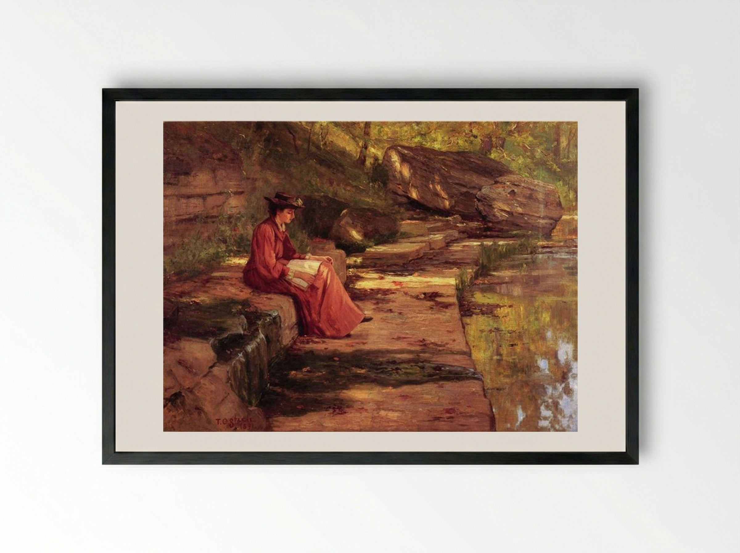 Daisy by the River - T. C. Steele - Framed Print Black