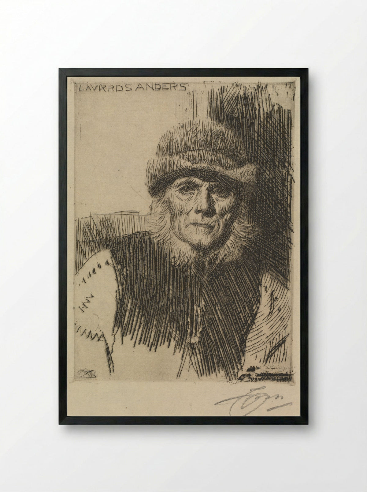 Dalecarlian Peasant - Anders Zorn - Framed Print Black