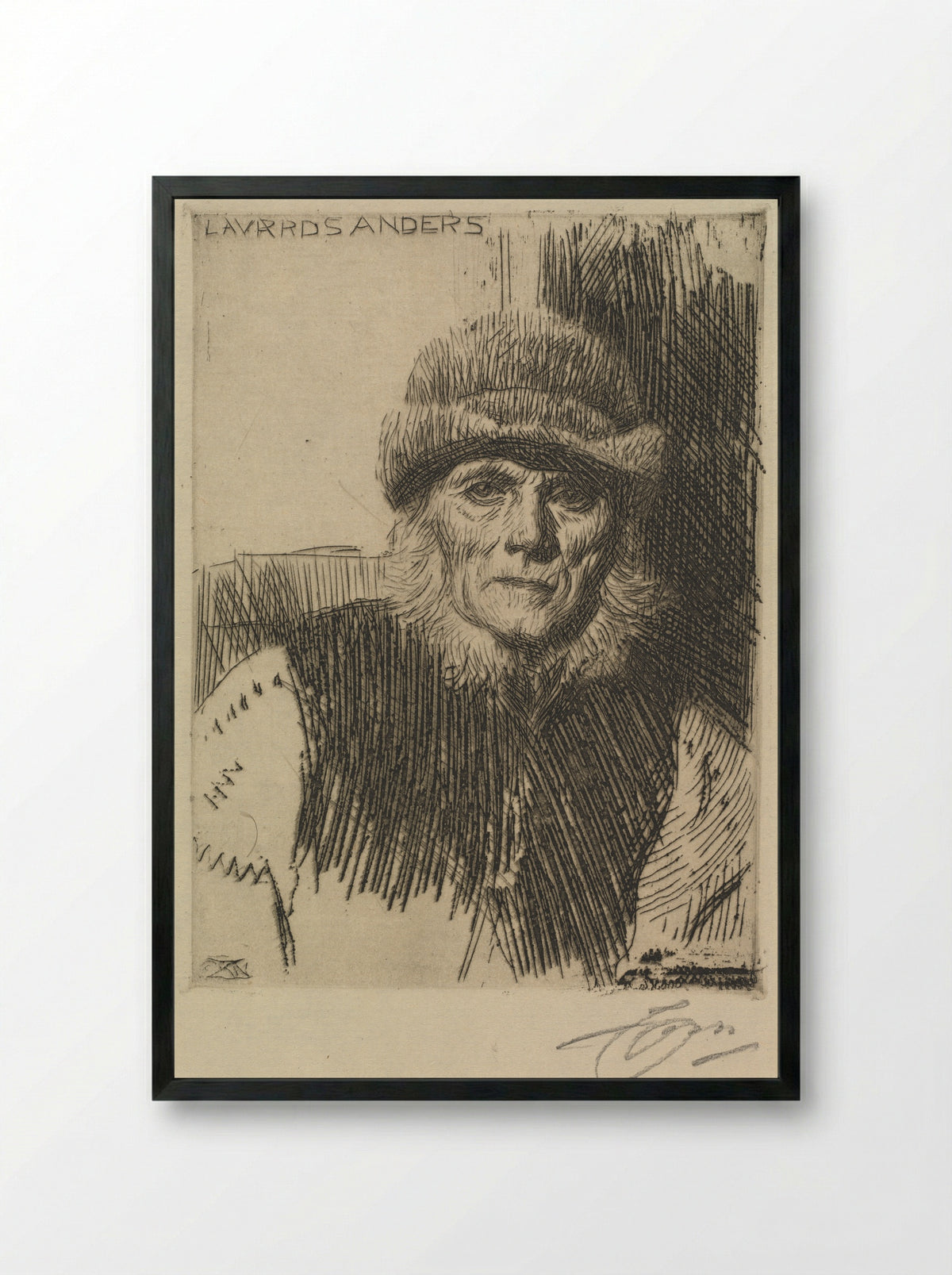 Dalecarlian Peasant - Anders Zorn - Framed Print Black