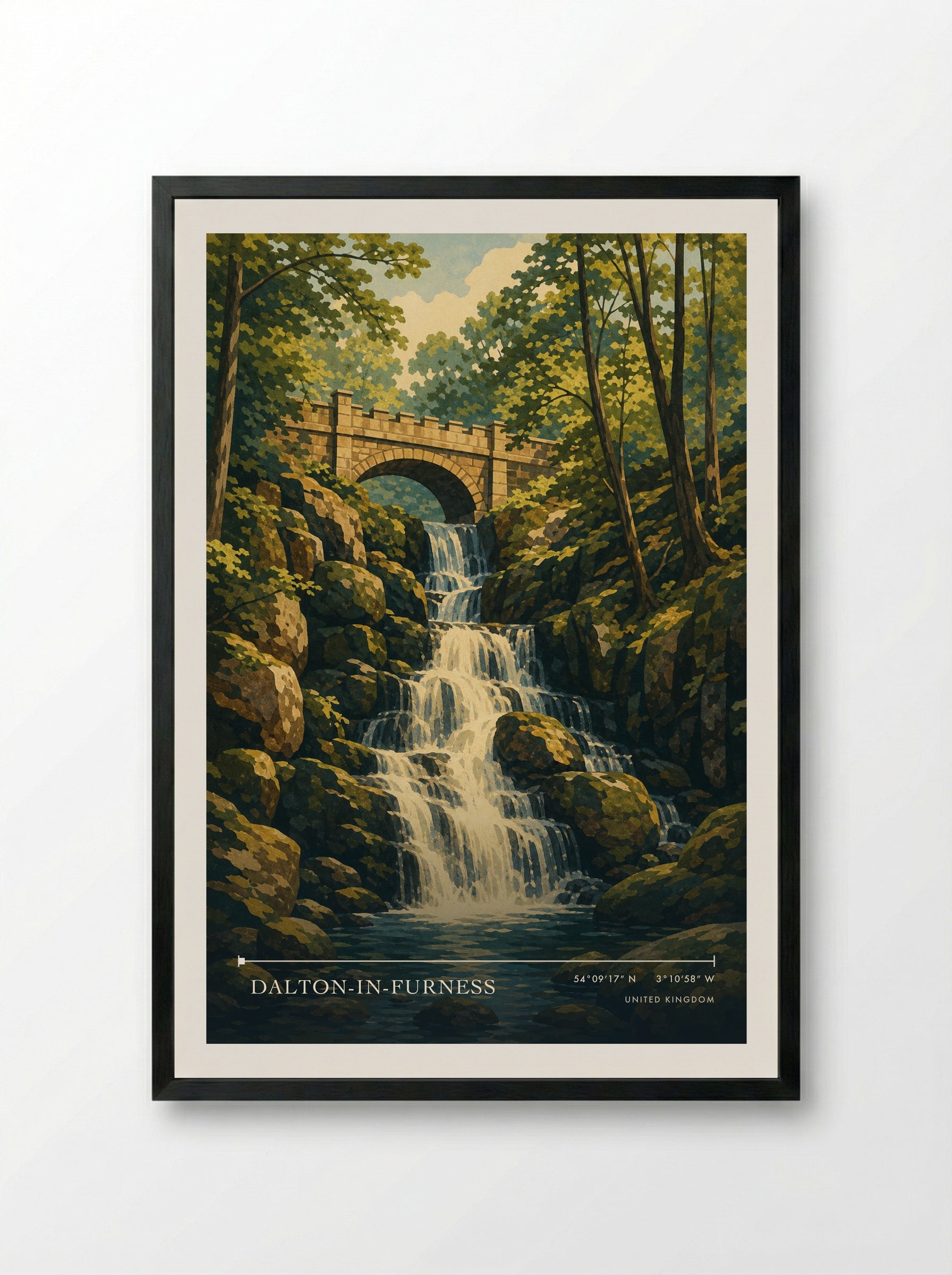 Dalton-in-Furness United Kingdom Travel Poster - Framed Print Black