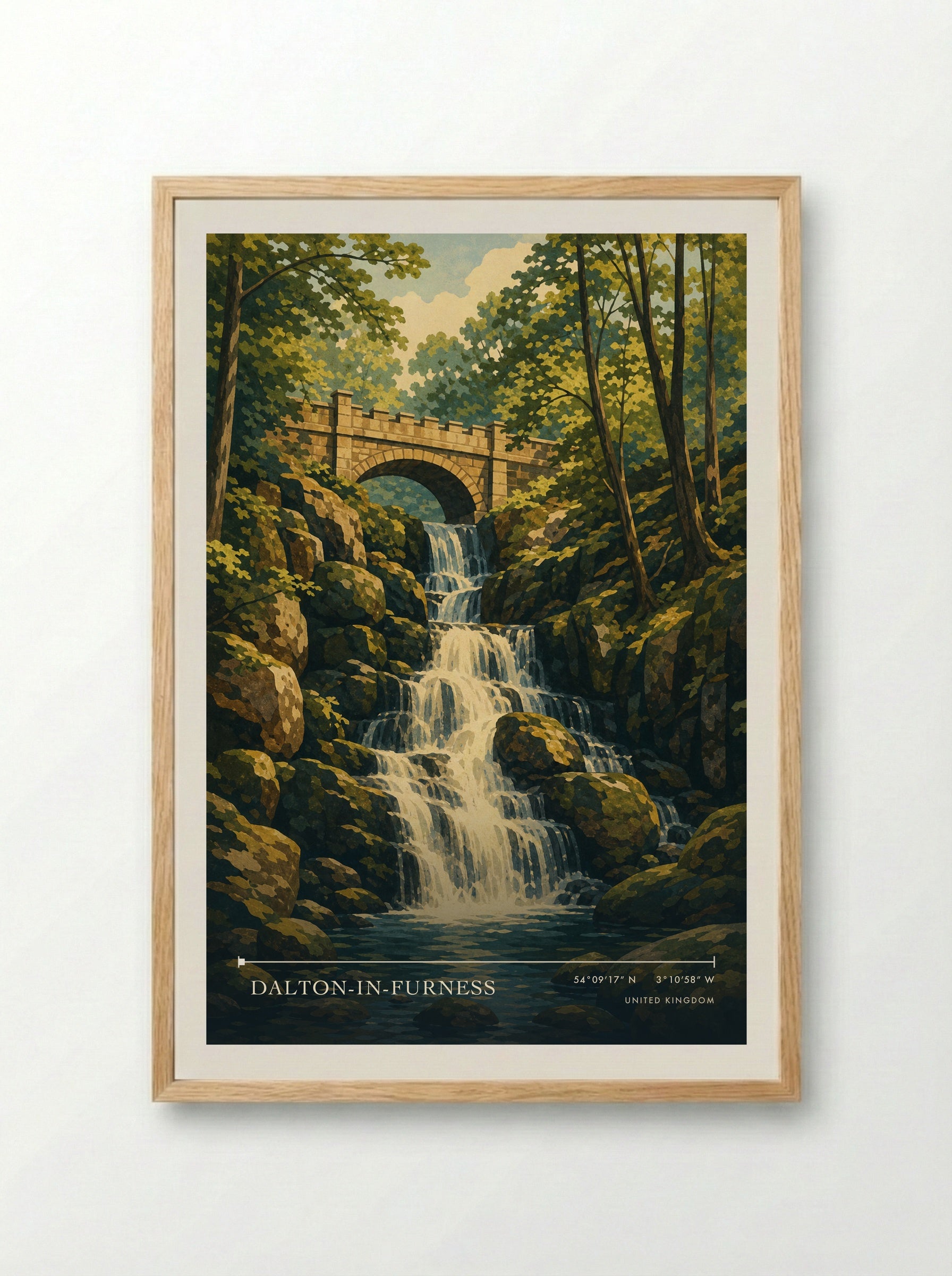 Dalton-in-Furness United Kingdom Travel Poster - Framed Print Wood