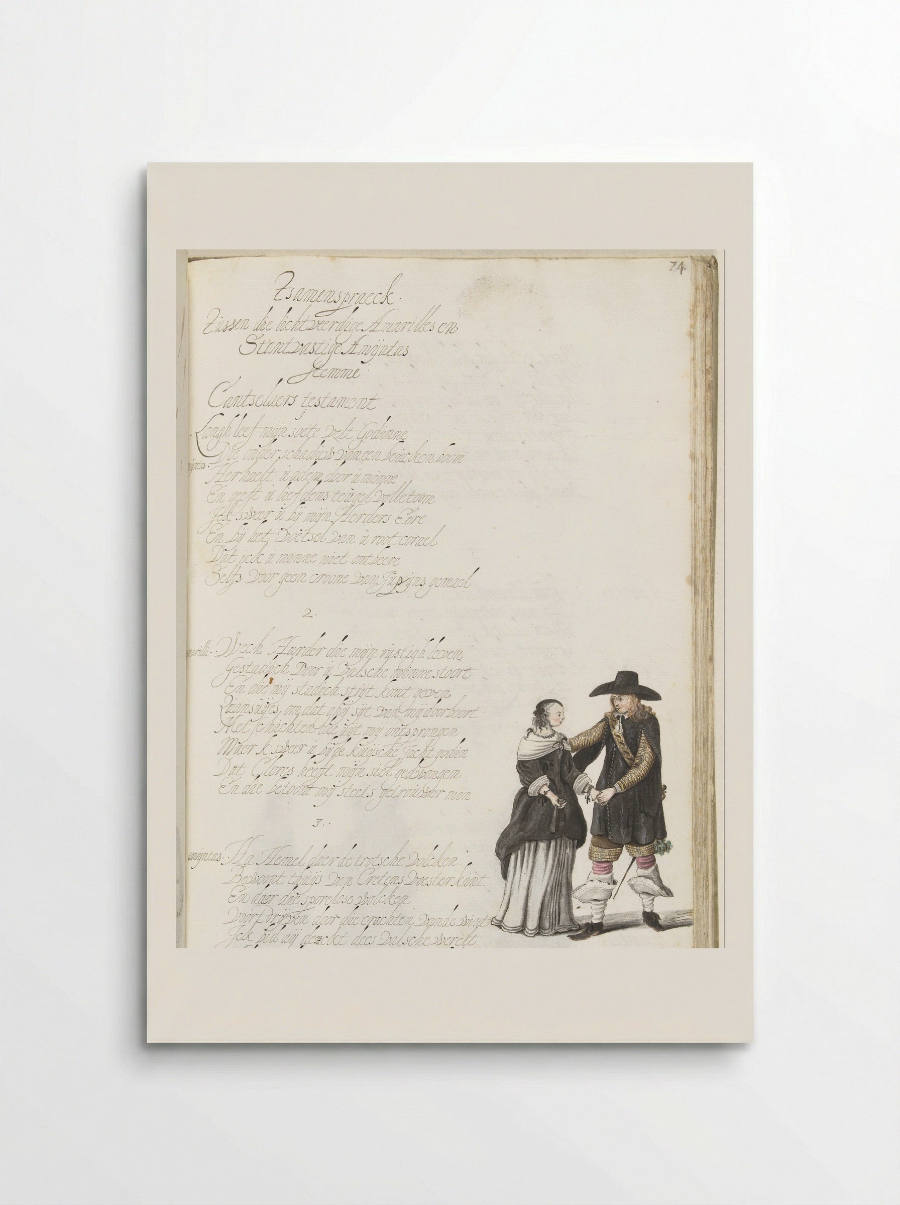 Dame en een officier - Gesina ter Borch - Poster