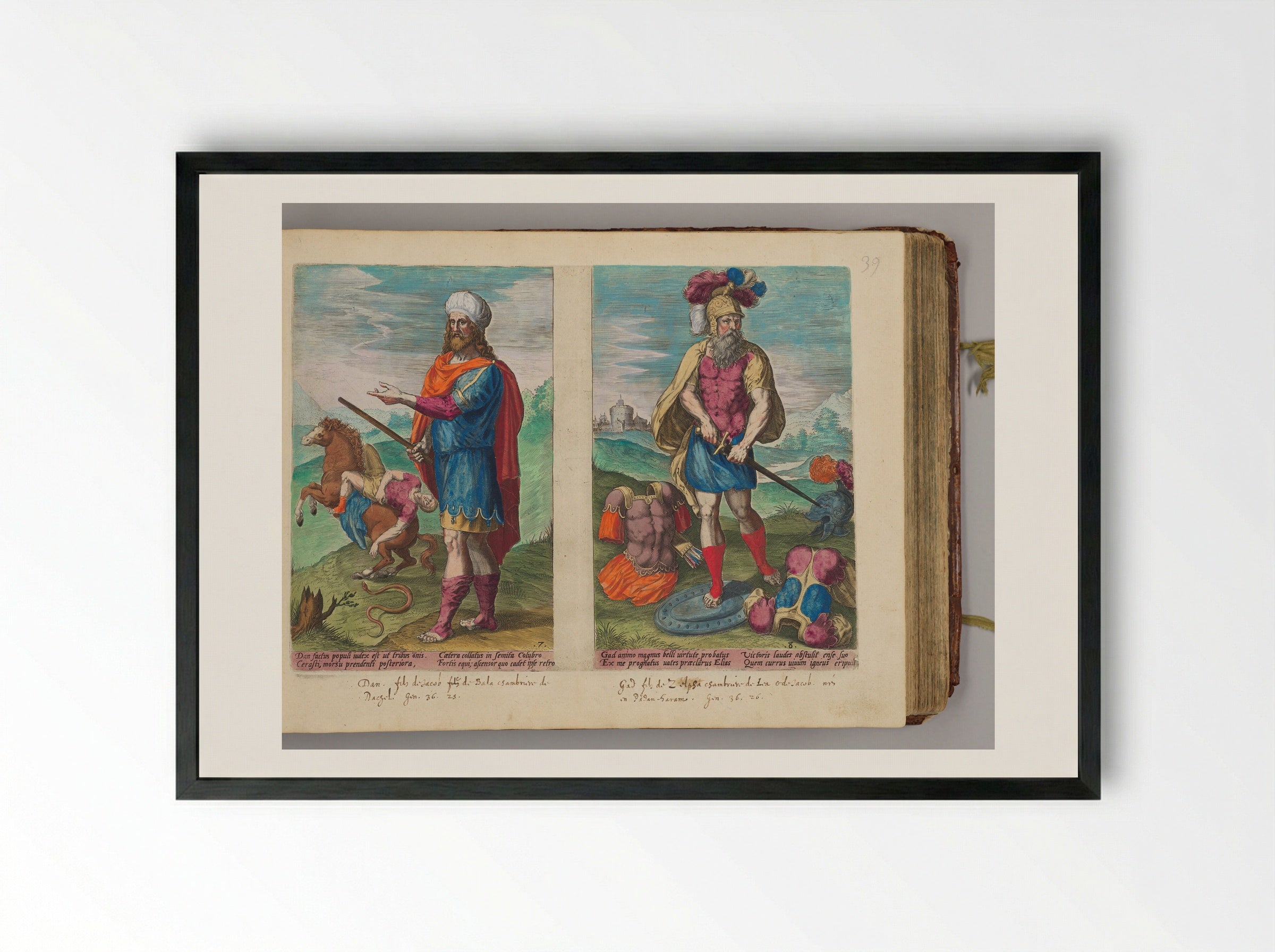 Dan and Gad - Johann Sadeler I - Framed Print Black