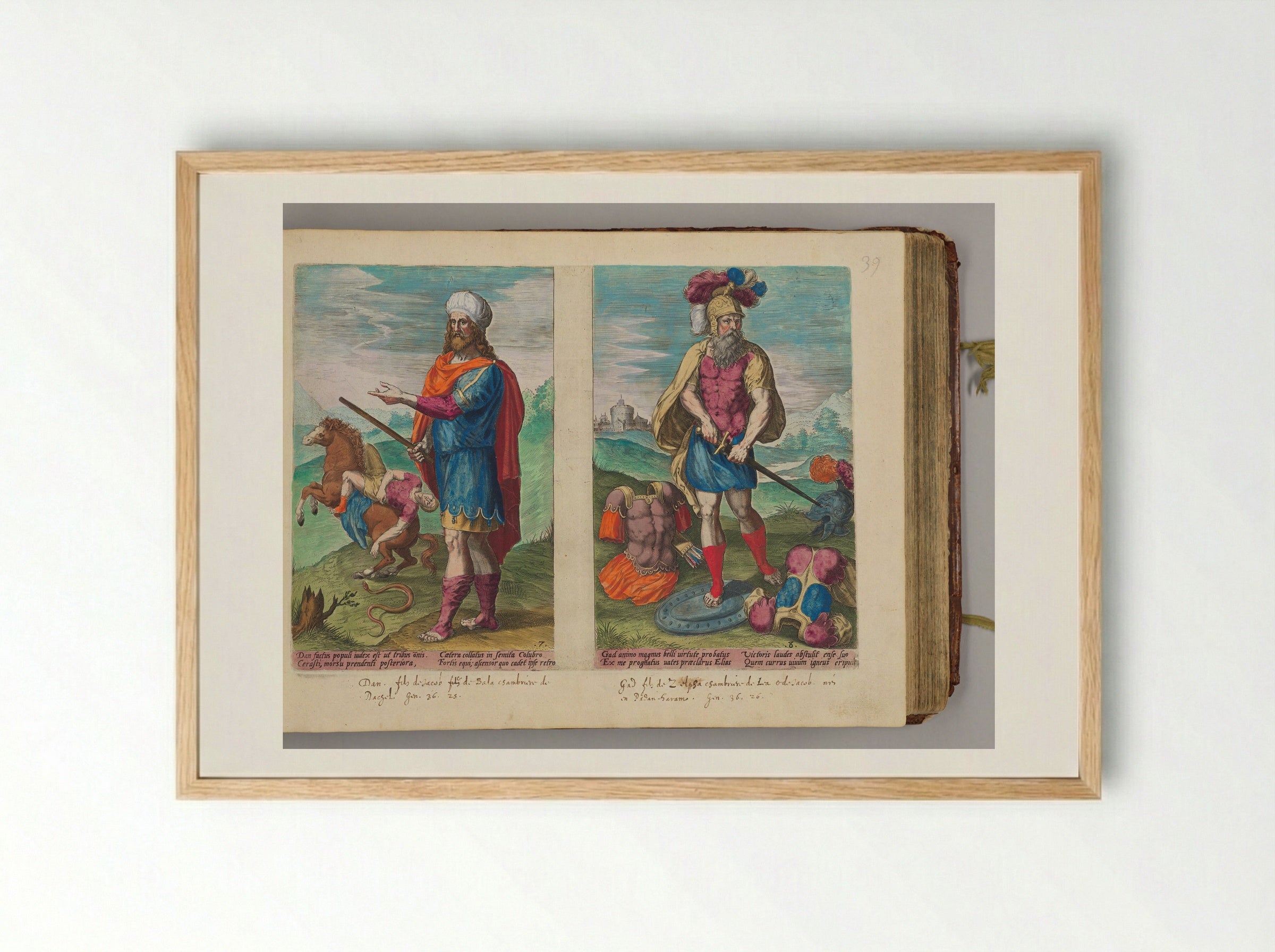 Dan and Gad - Johann Sadeler I - Framed Print Wood