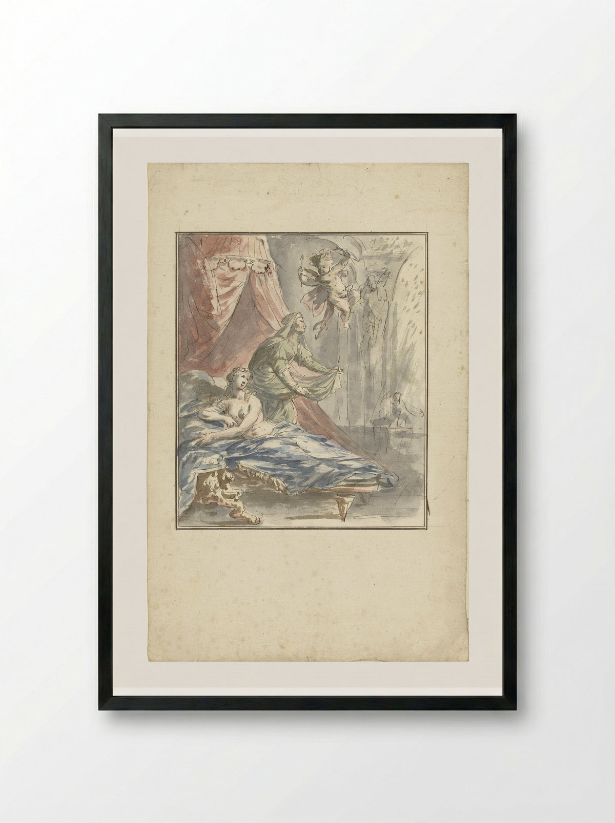 Danaë - Elias van Nijmegen - Framed Print Black