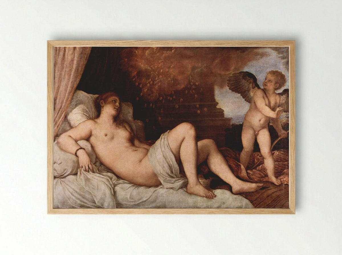 Danaë - Titian - Framed Print Wood