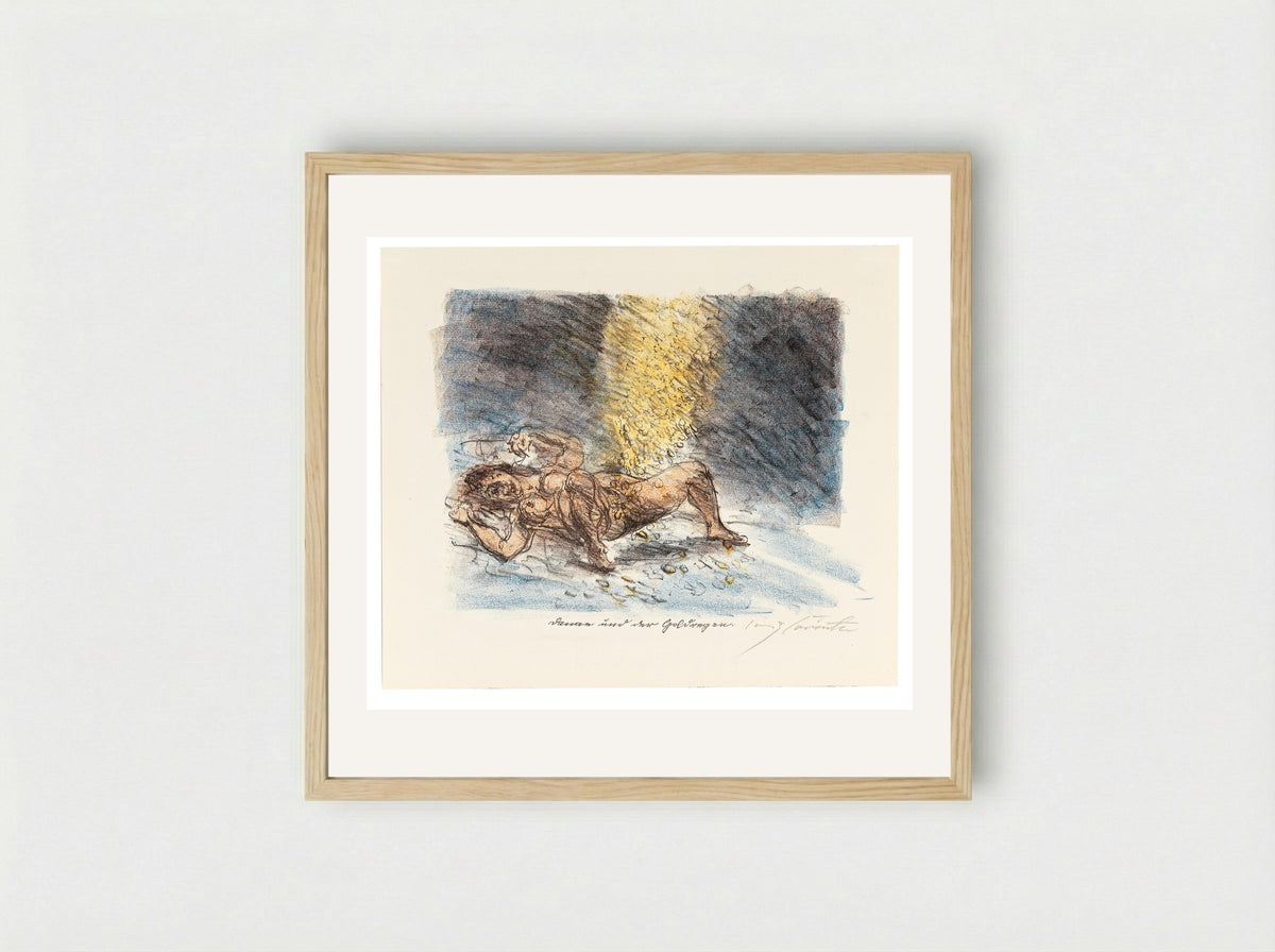Danae and the Shower of Gold - Lovis Corinth - Framed Print Wood