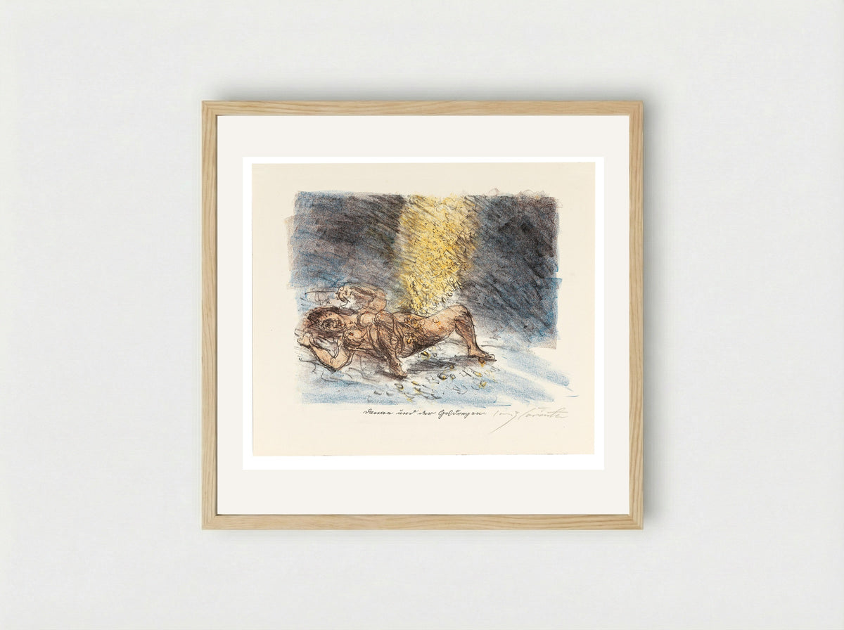 Danae and the Shower of Gold - Lovis Corinth - Framed Print Wood