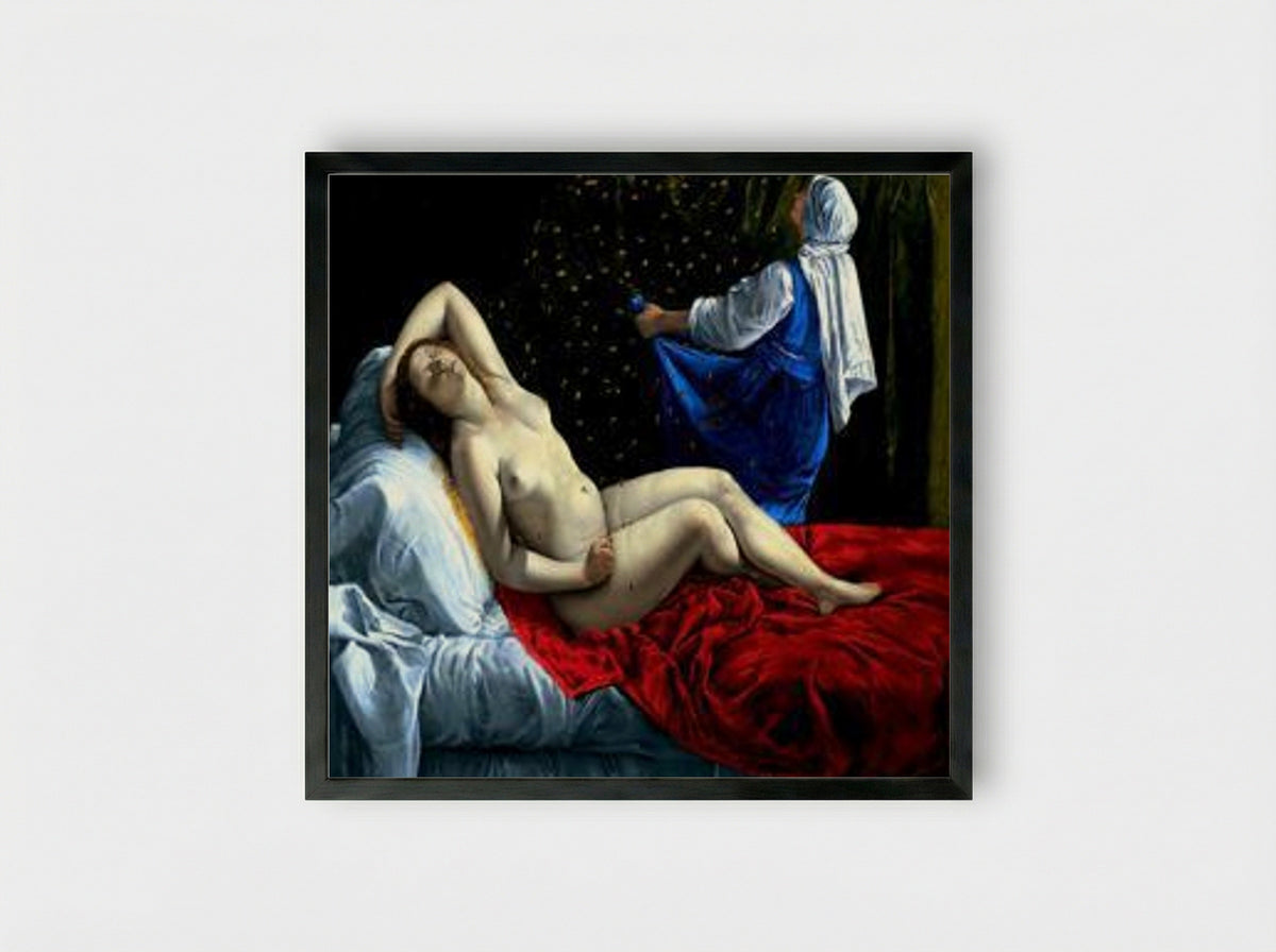 Danae - Artemisia Gentileschi - Framed Print Black