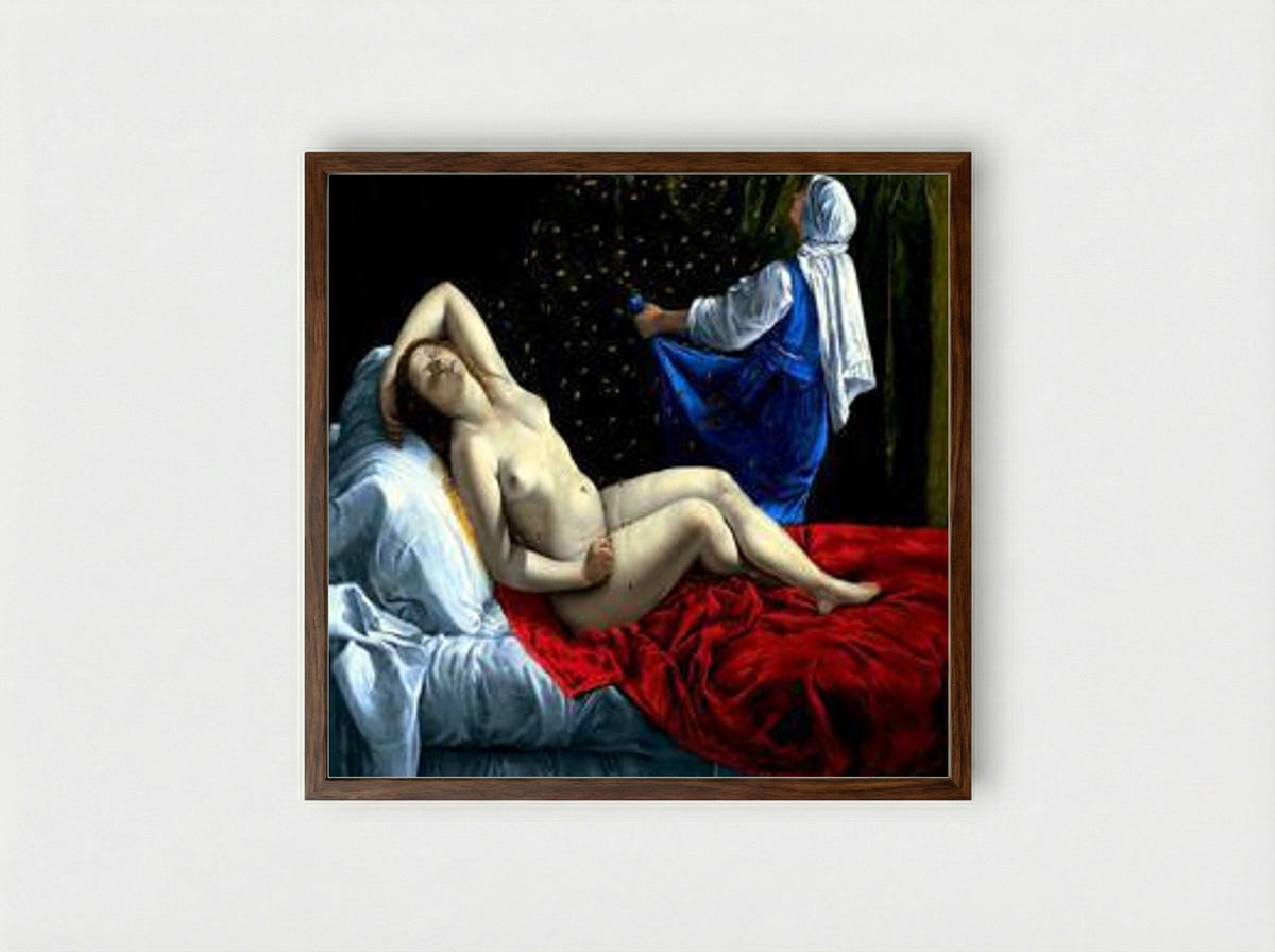 Danae - Artemisia Gentileschi - Framed Print Dark Wood