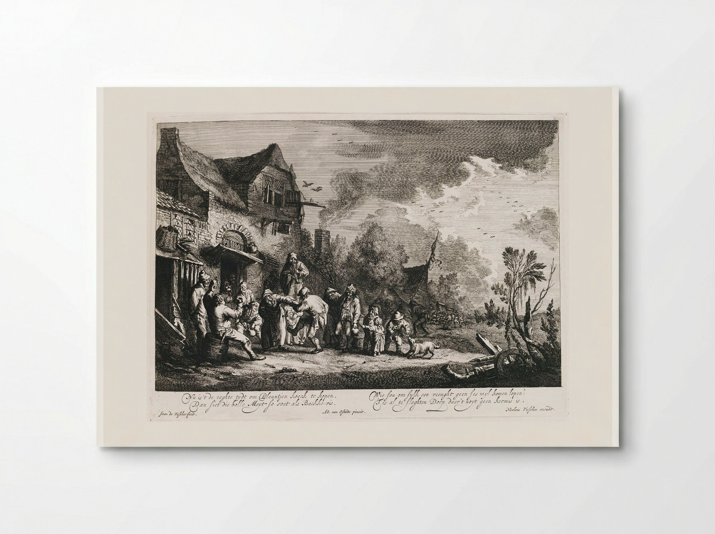 Dance outside an Inn - Jan de Visscher - Poster