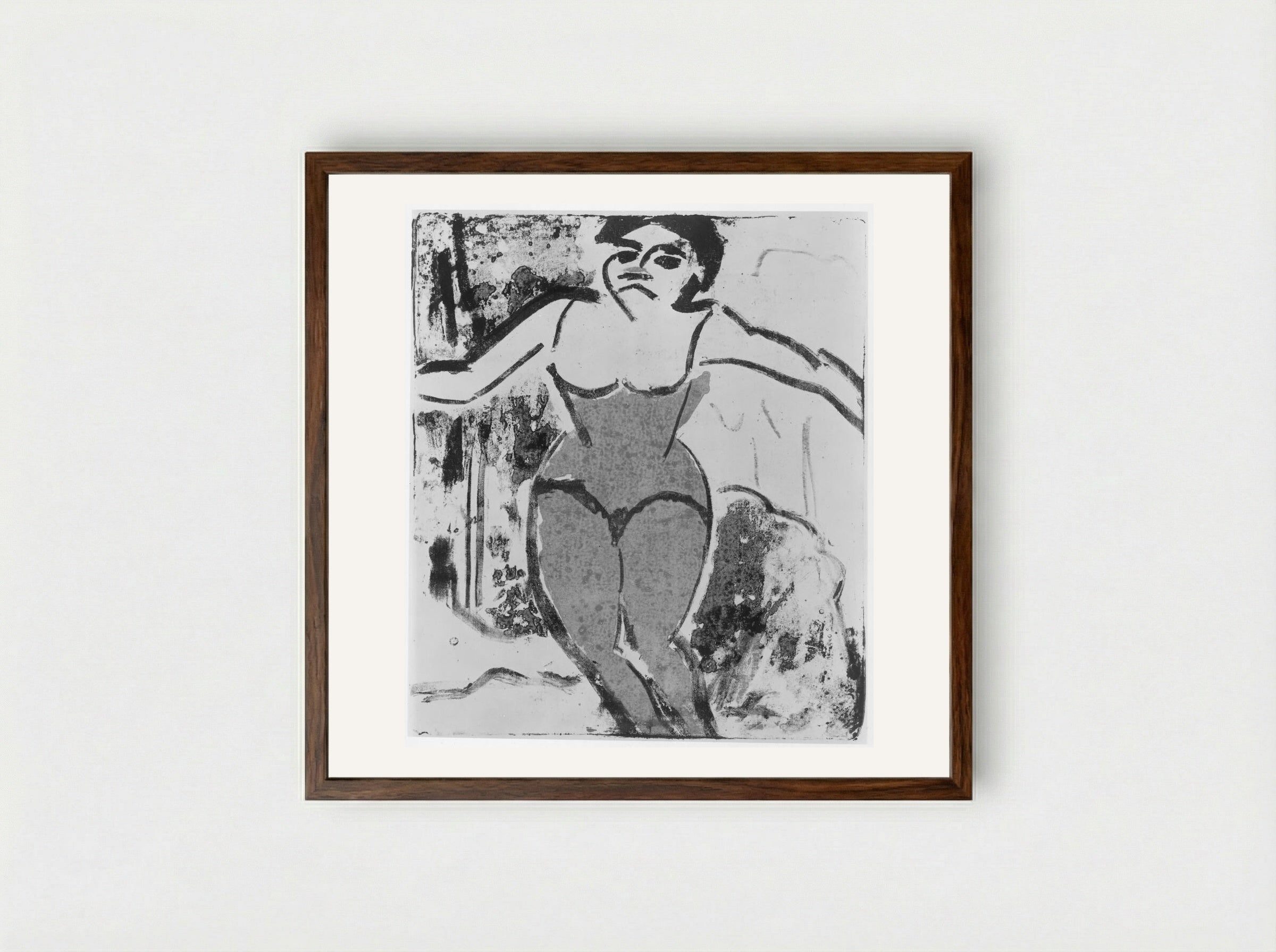 Dancer Seeking Applause - Ernst Ludwig Kirchner - Framed Print Dark Wood