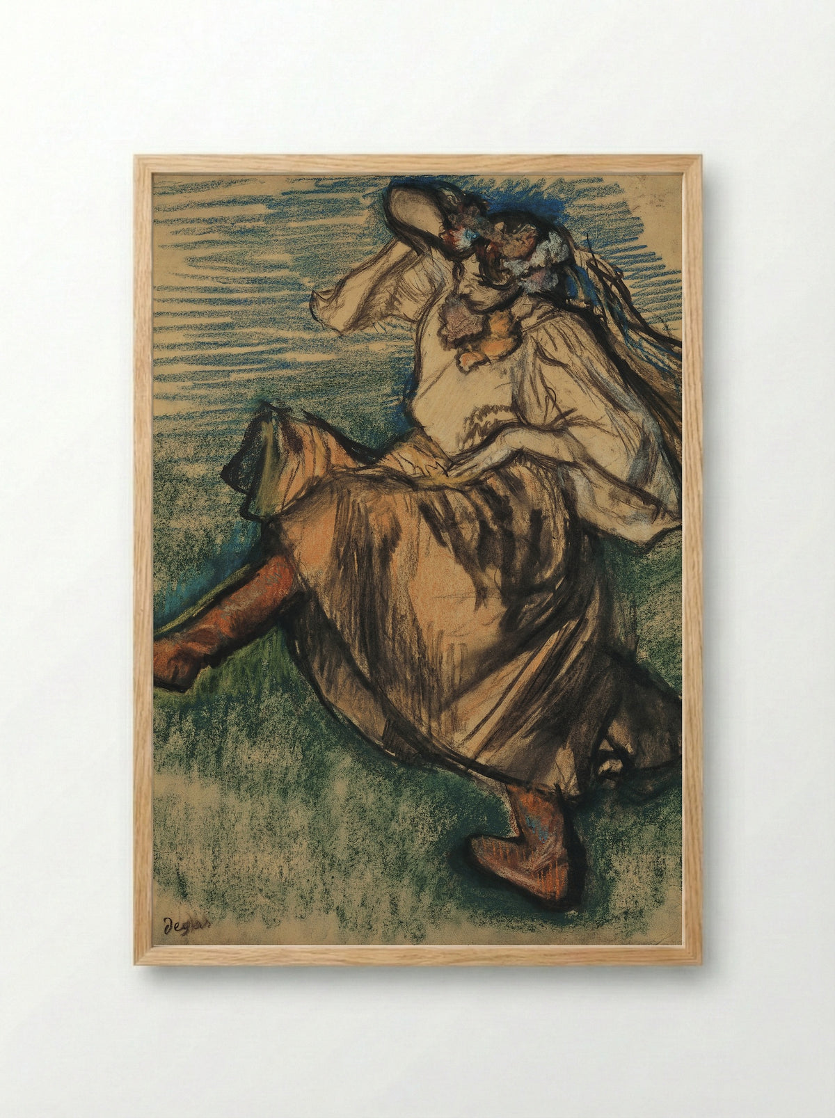 Dancer in Ukrainian Dress - Edgar Degas - Framed Print Wood
