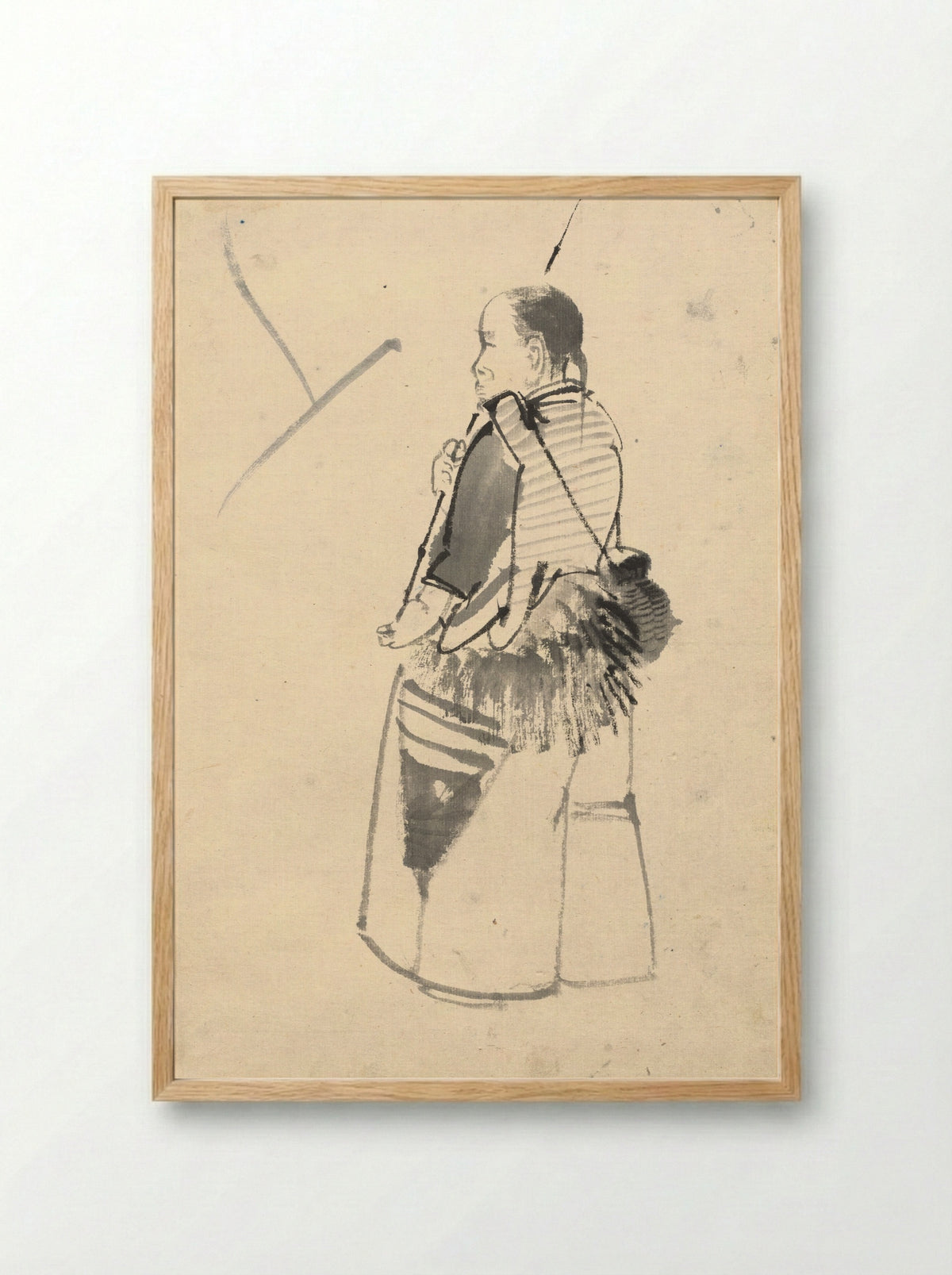 Dancer in a Fisherman's Costume - Kono Bairei - Framed Print Wood