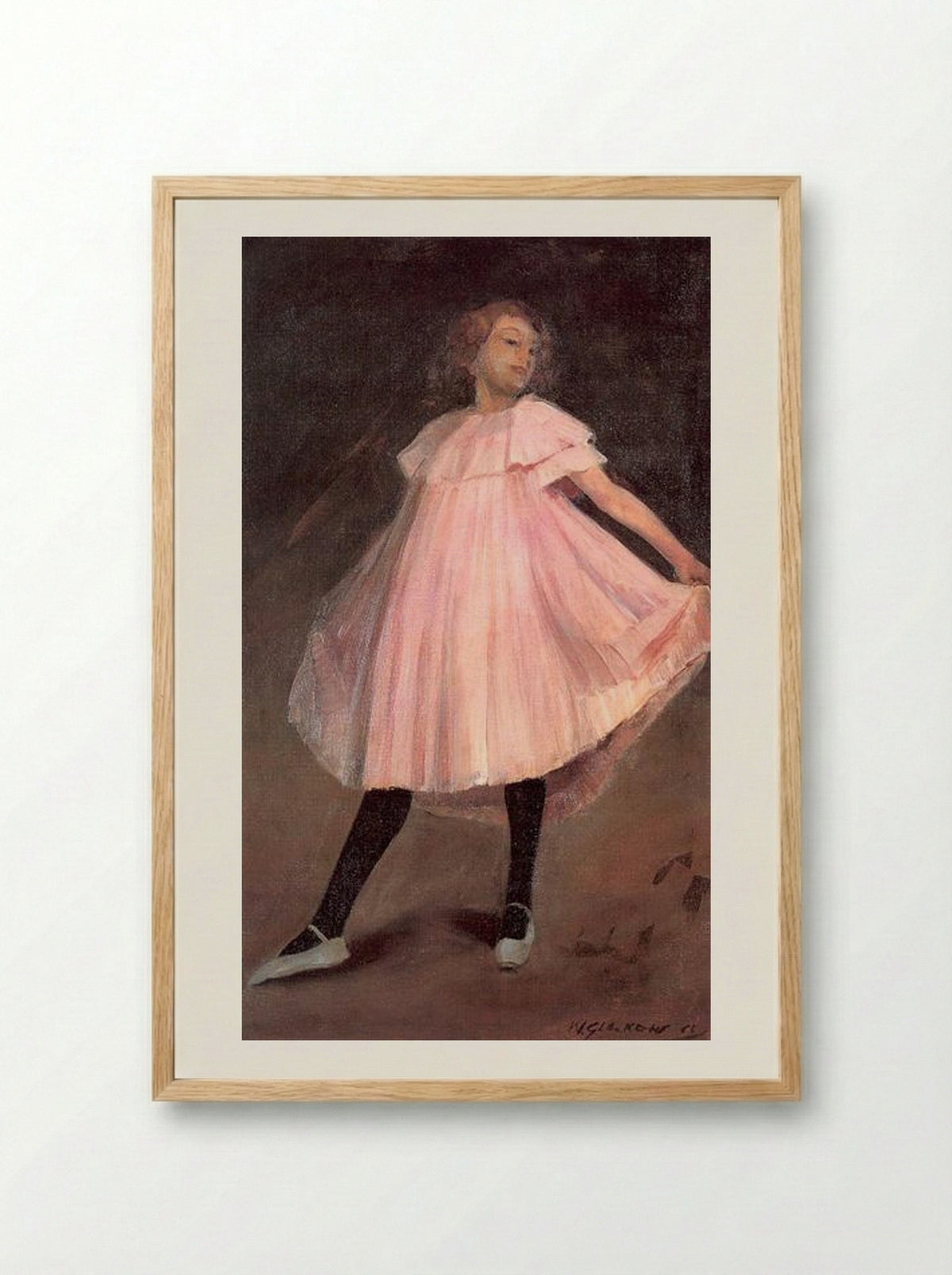 Dancer in a Pink Dress - William James Glackens - Framed Print Wood