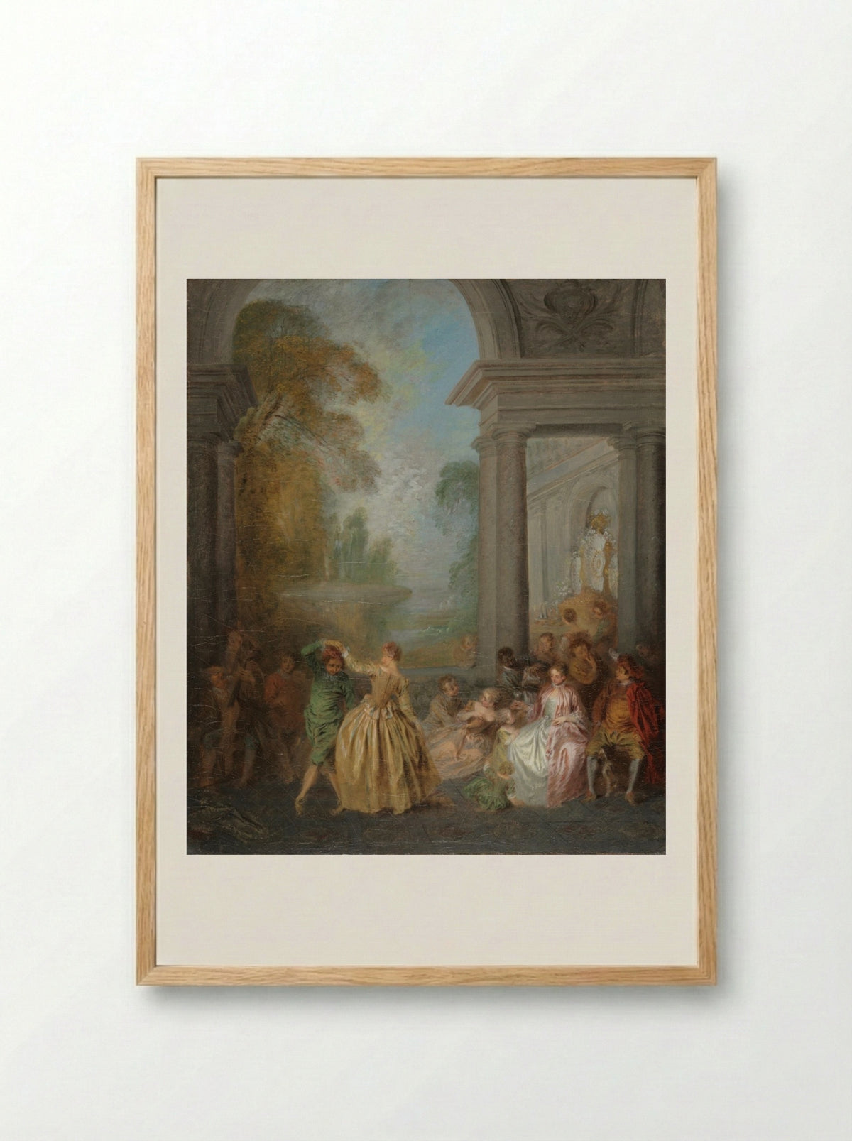 Dancers in a Pavilion - Jean-Baptiste Pater - Framed Print Wood