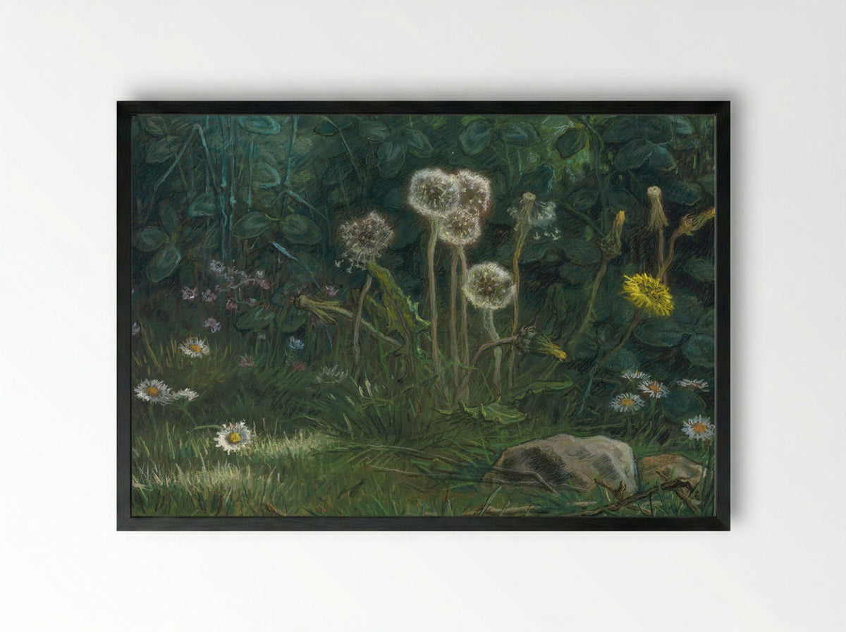 Dandelions - Jean-François Millet - Framed Print Black