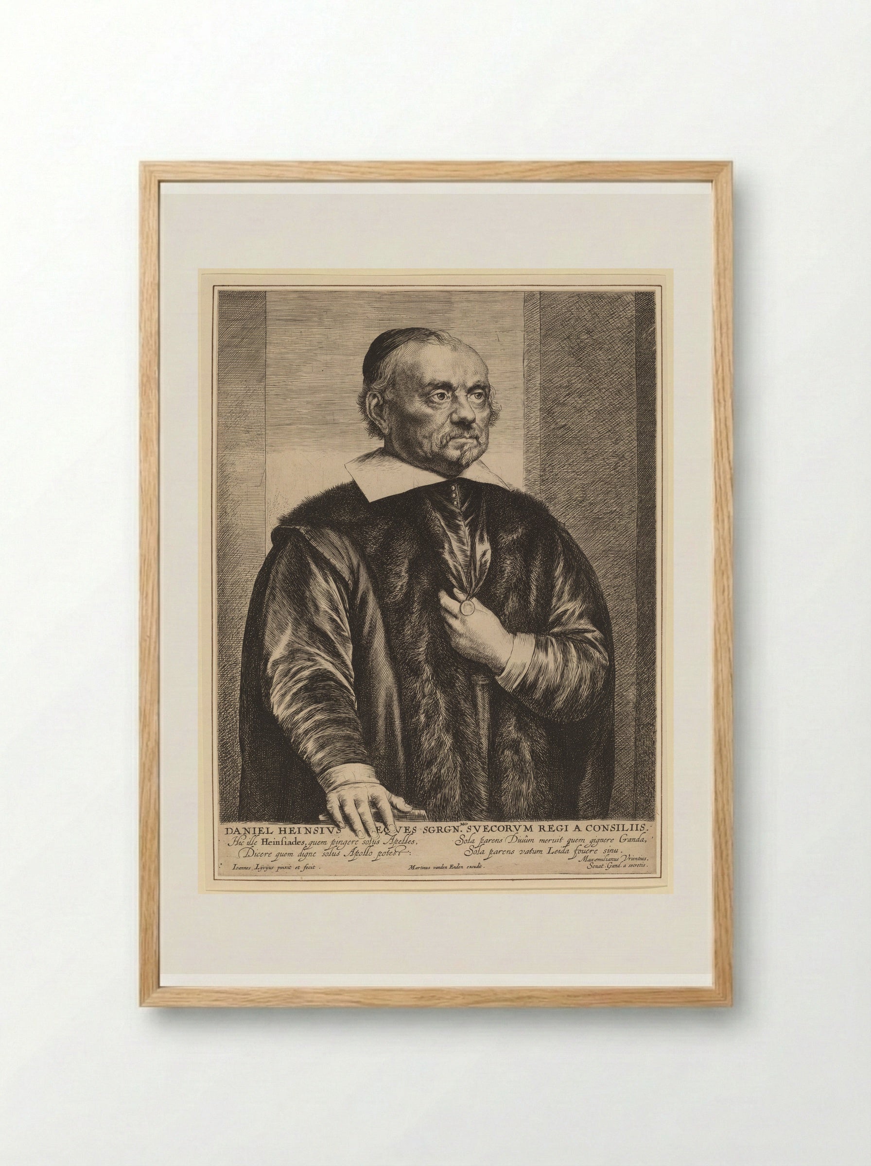 Daniel Heinsius - Jan Lievens - Framed Print Wood