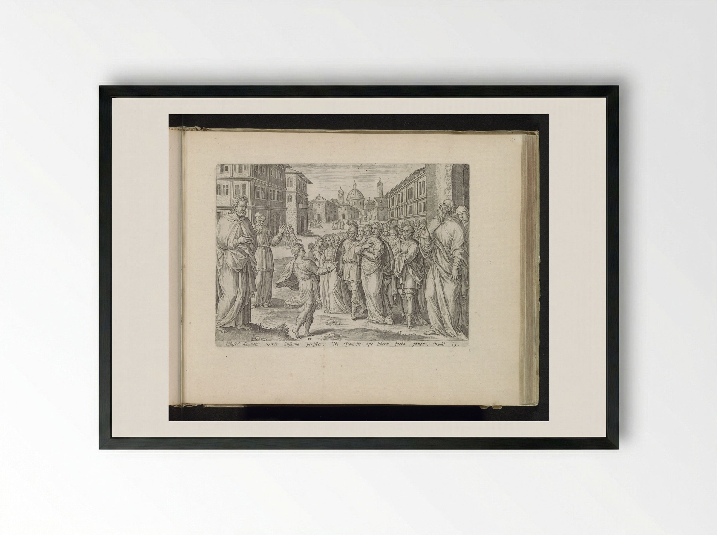 Daniel Intervening in the Condemnation of Susanna - Gerard de Jode - Framed Print Black