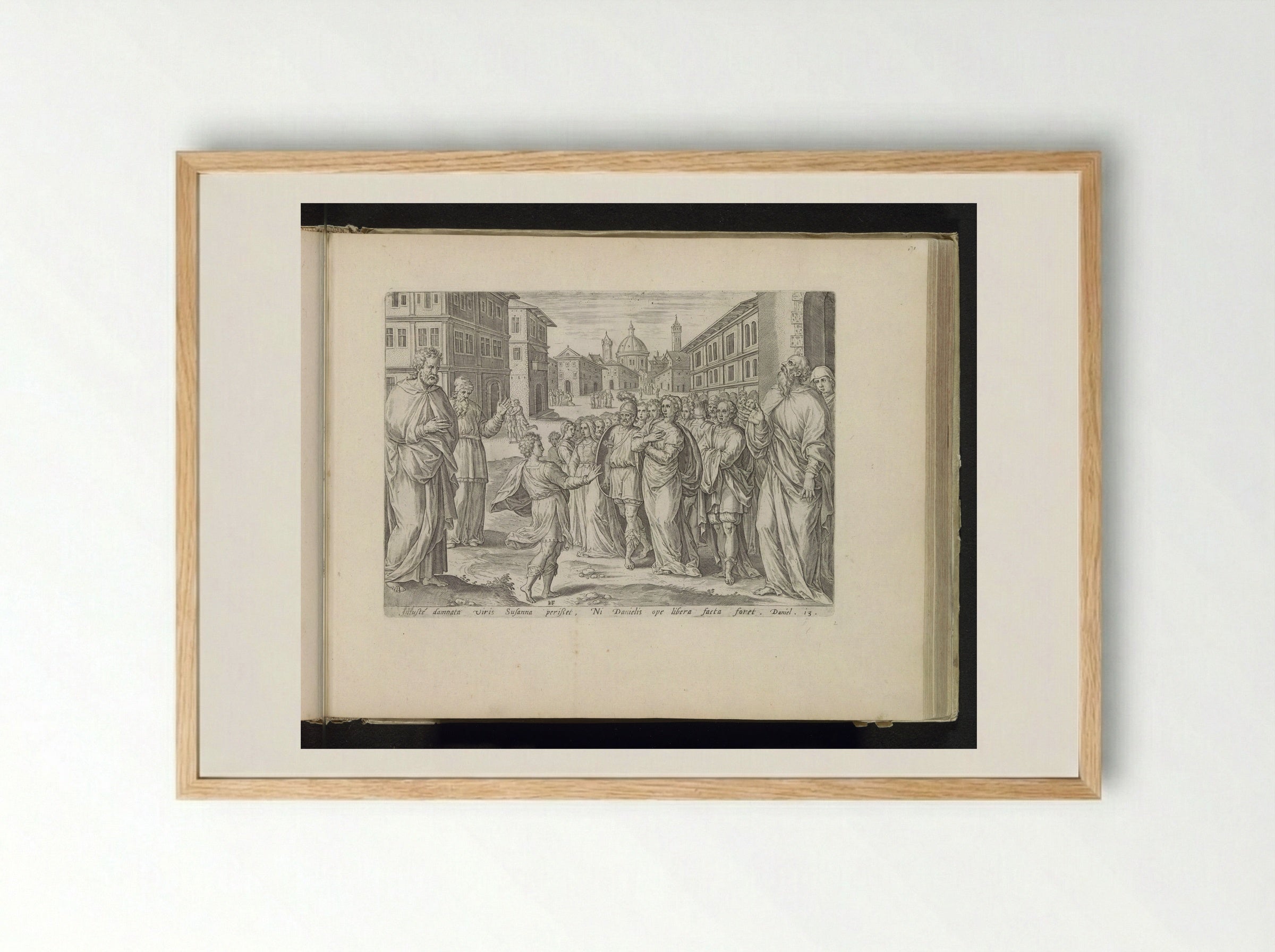 Daniel Intervening in the Condemnation of Susanna - Gerard de Jode - Framed Print Wood