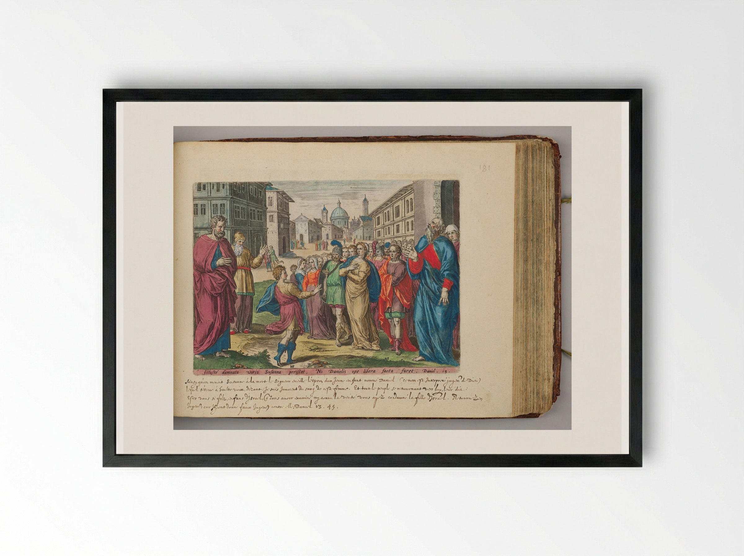 Daniel Intervening on Behalf of Susanna - Hans Collaert the Elder - Framed Print Black