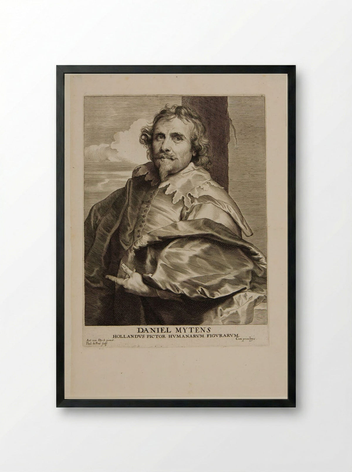 Daniel Mytens, the Elder - Paulus Pontius - Framed Print Black