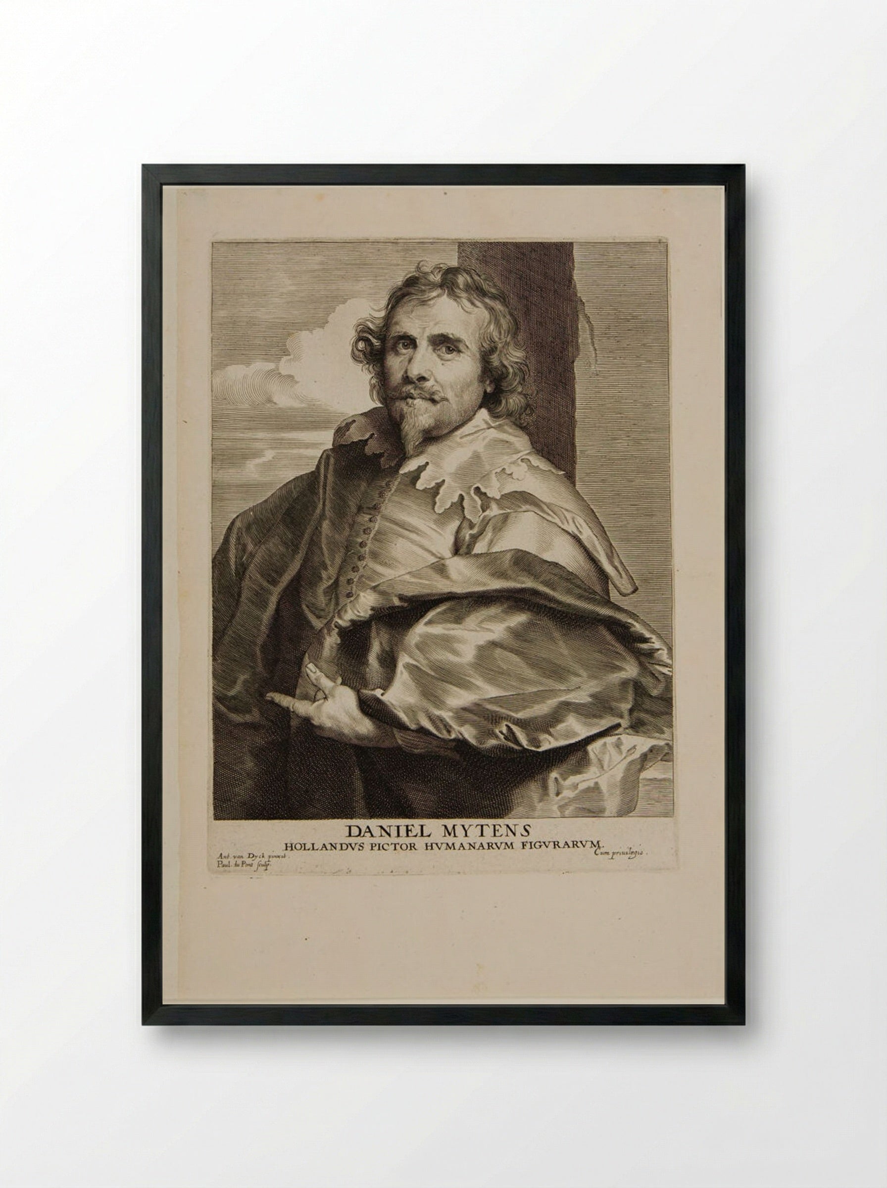 Daniel Mytens, the Elder - Paulus Pontius - Framed Print Black