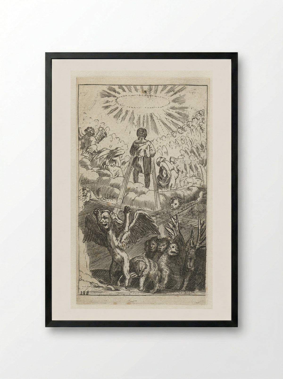 Daniel's Vision of the Four Beasts - Salomon Italia - Framed Print Black