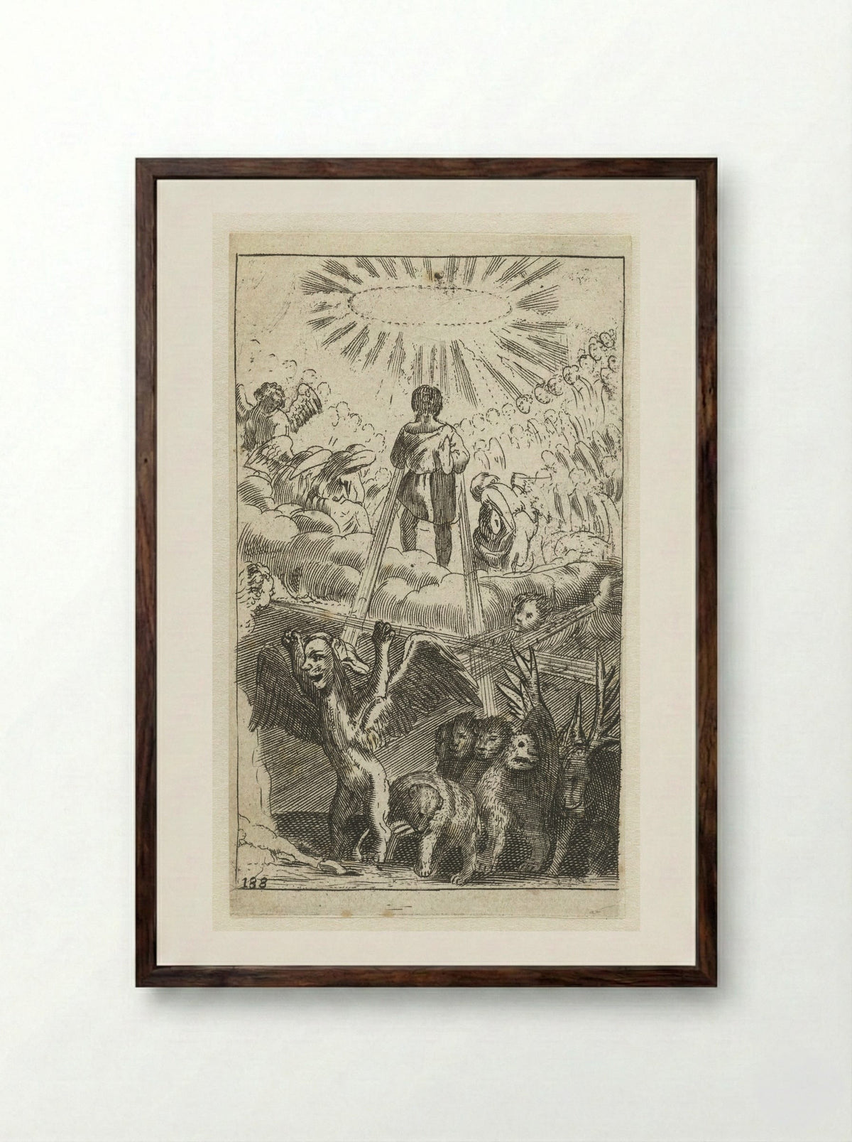 Daniel's Vision of the Four Beasts - Salomon Italia - Framed Print Dark Wood