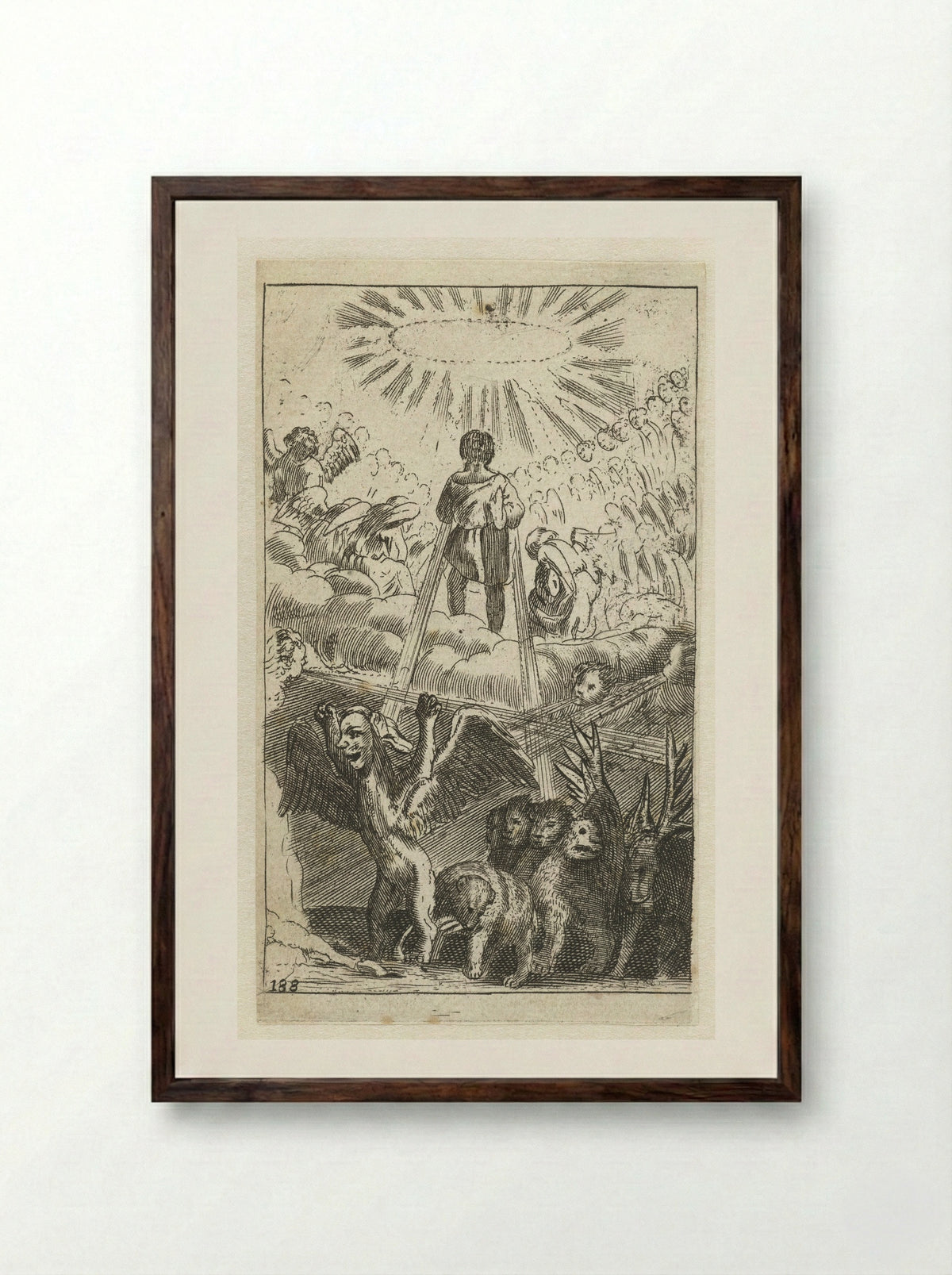 Daniel's Vision of the Four Beasts - Salomon Italia - Framed Print Dark Wood