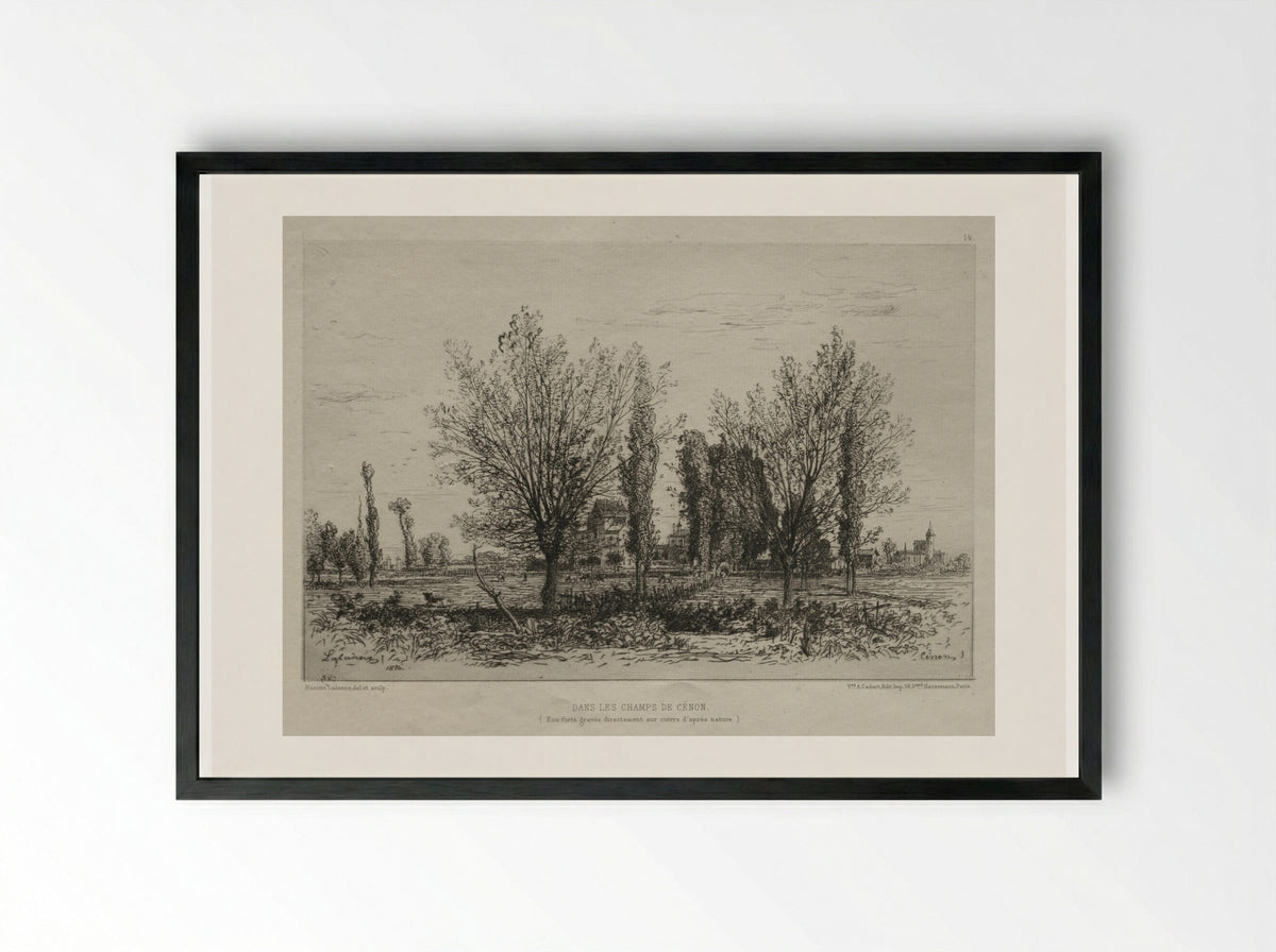 Dans les Champs de Cénon - Maxime Lalanne - Framed Print Black