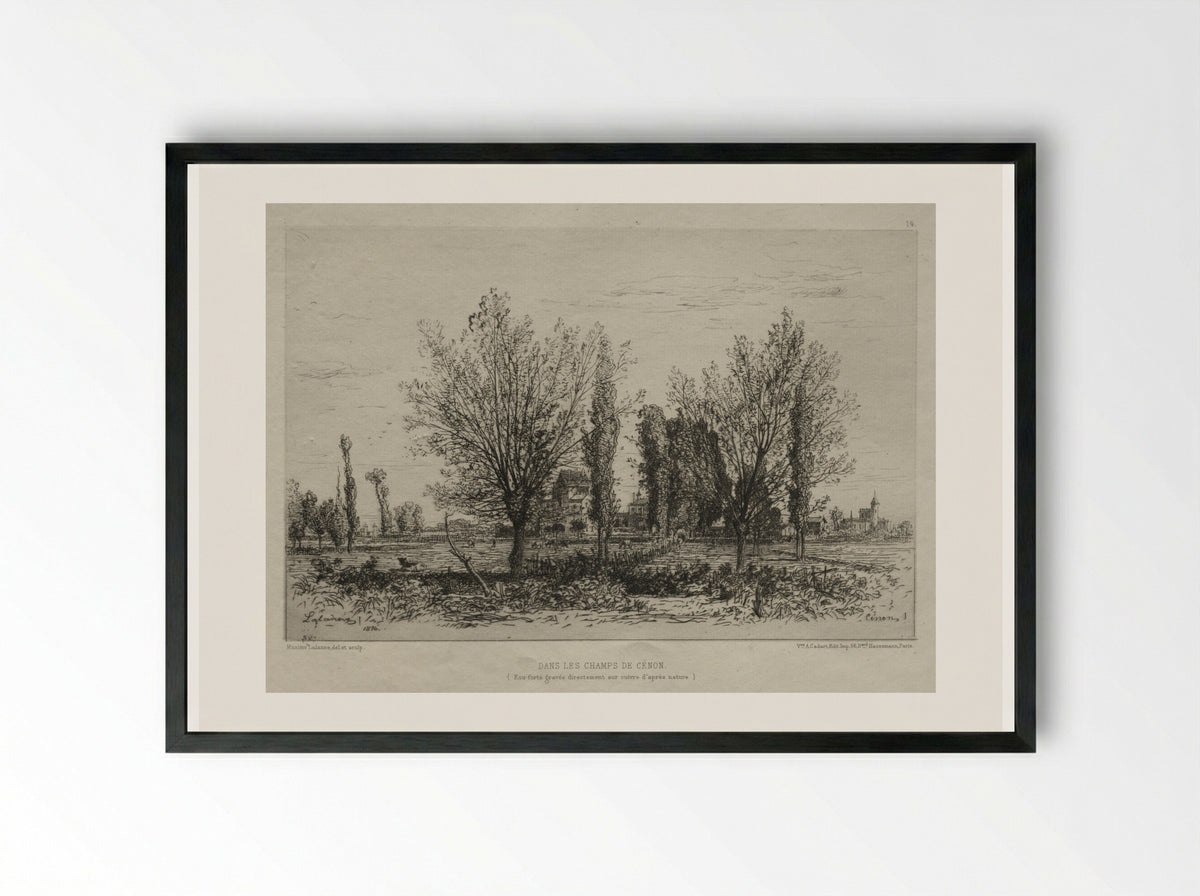 Dans les Champs de Cénon - Maxime Lalanne - Framed Print Black