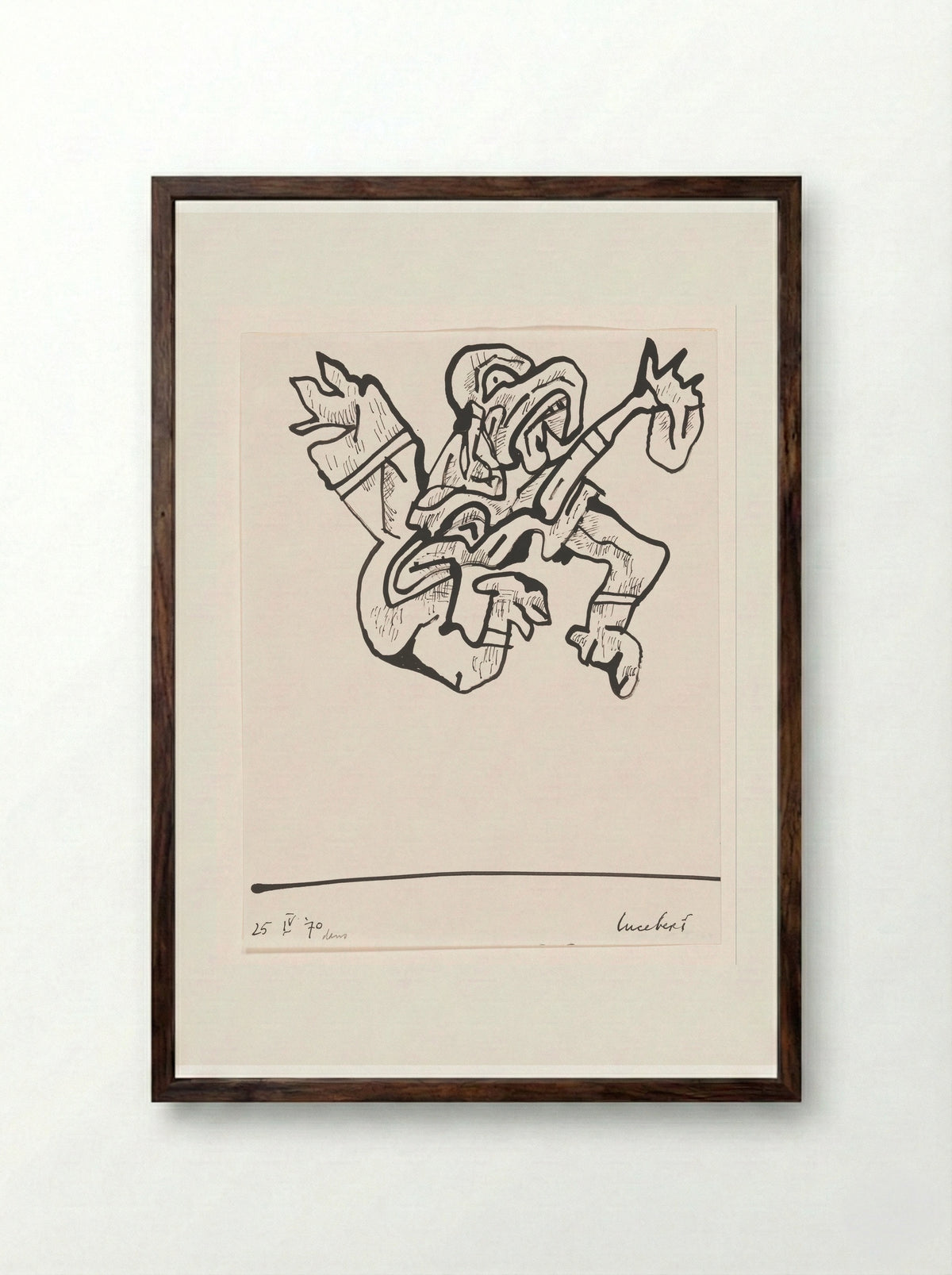 Dans - Lucebert - Framed Print Dark Wood