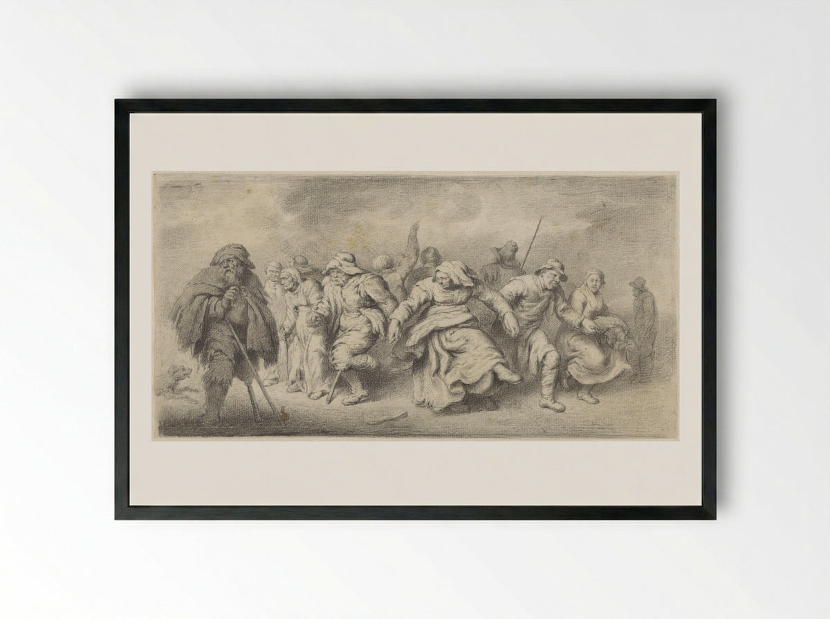 Dansende bedelaars (Dancing Beggars) - Woutherus Mol - Framed Print Black