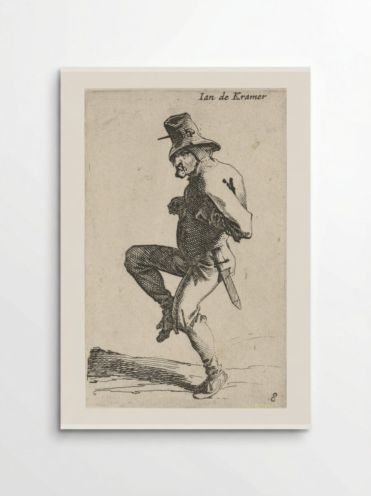 Dansende man met mes - Salomon Savery - Poster