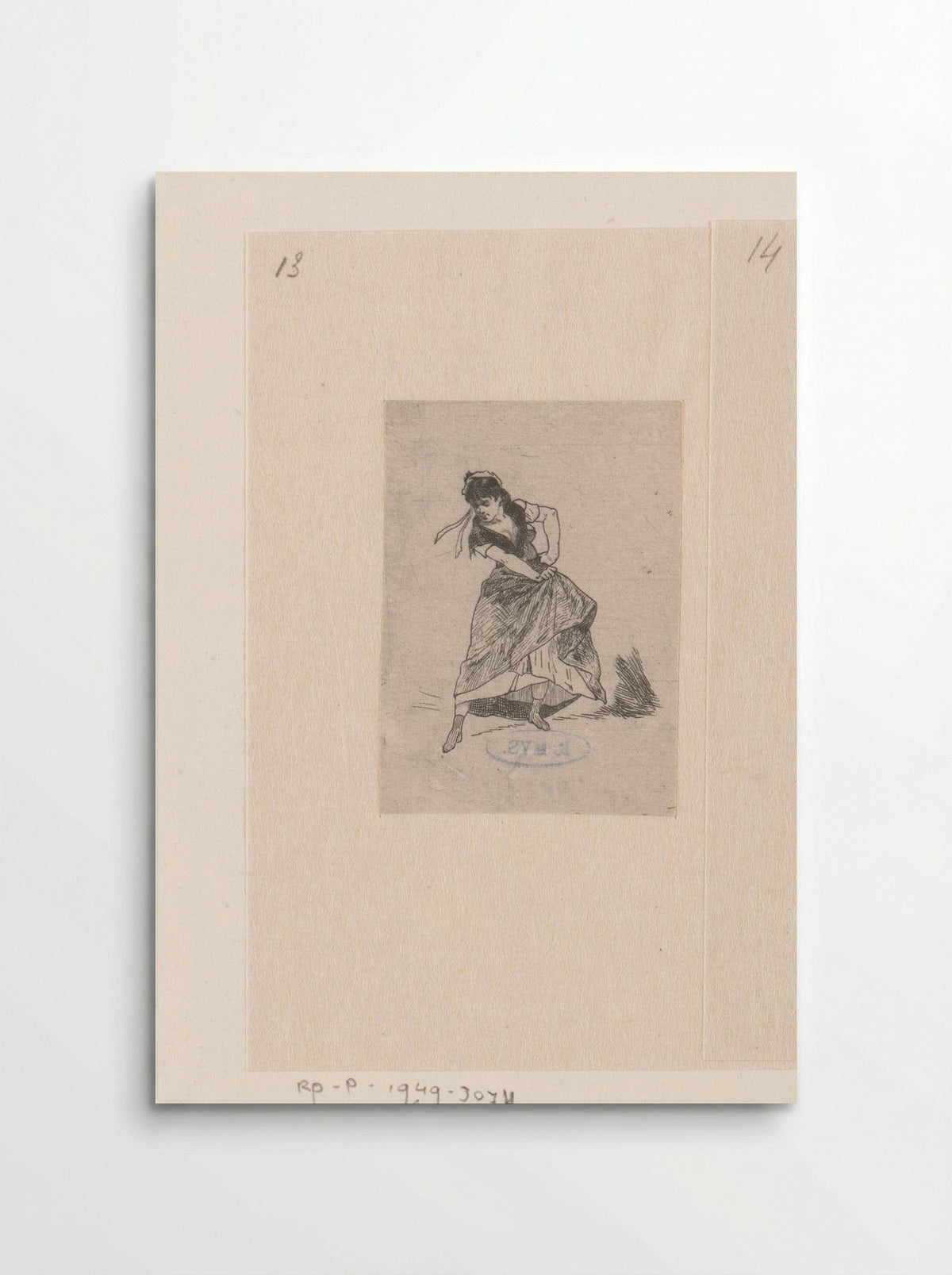 Dansende vrouw zwaait met haar rok - Félicien Rops - Poster
