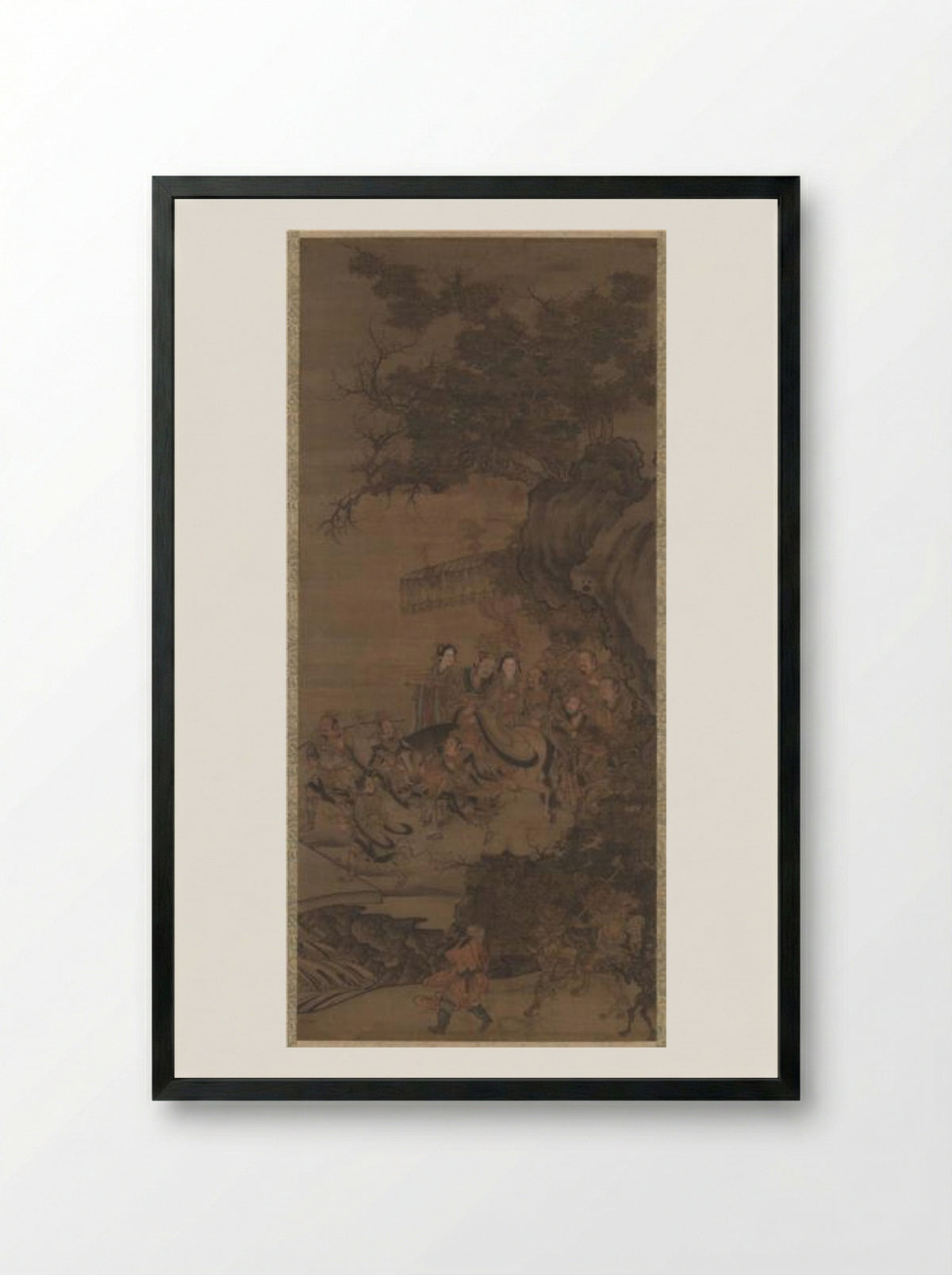 Daoist Deity of Earth - Wu Daozi - Framed Print Black