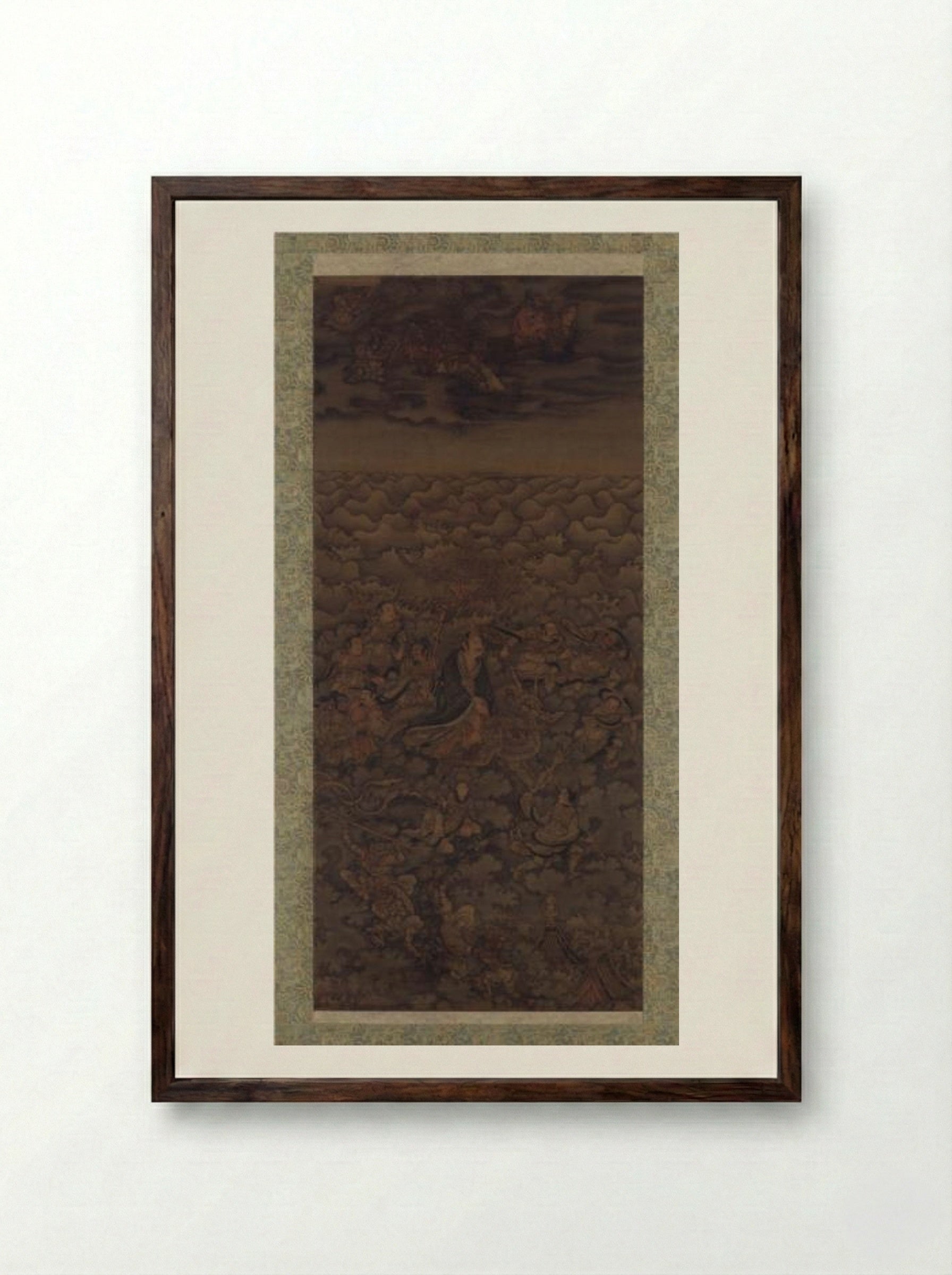 Daoist Deity of Water - Wu Daozi - Framed Print Dark Wood