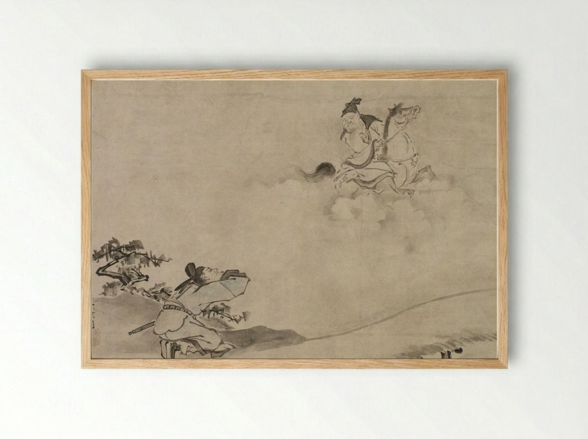 Daoist Immortal - Hanabusa Itchō - Framed Print Wood